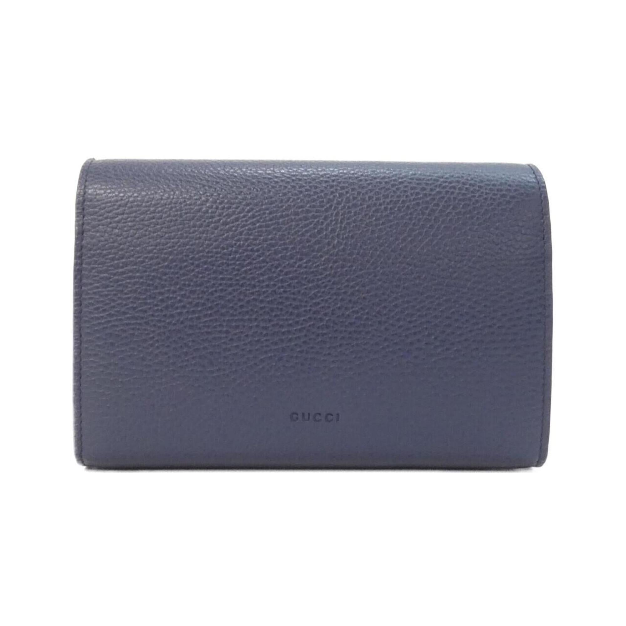 Gucci Blue Leather Chain/Shoulder Wallet (Pre-Owned)