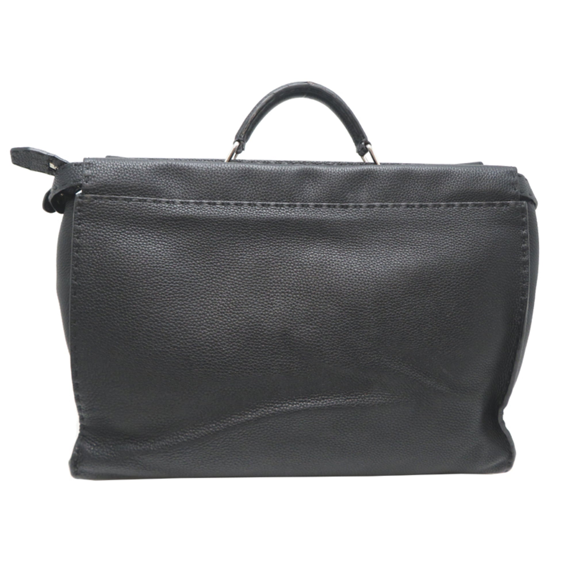 Fendi Black Leather Briefcase (Pre-Owned)