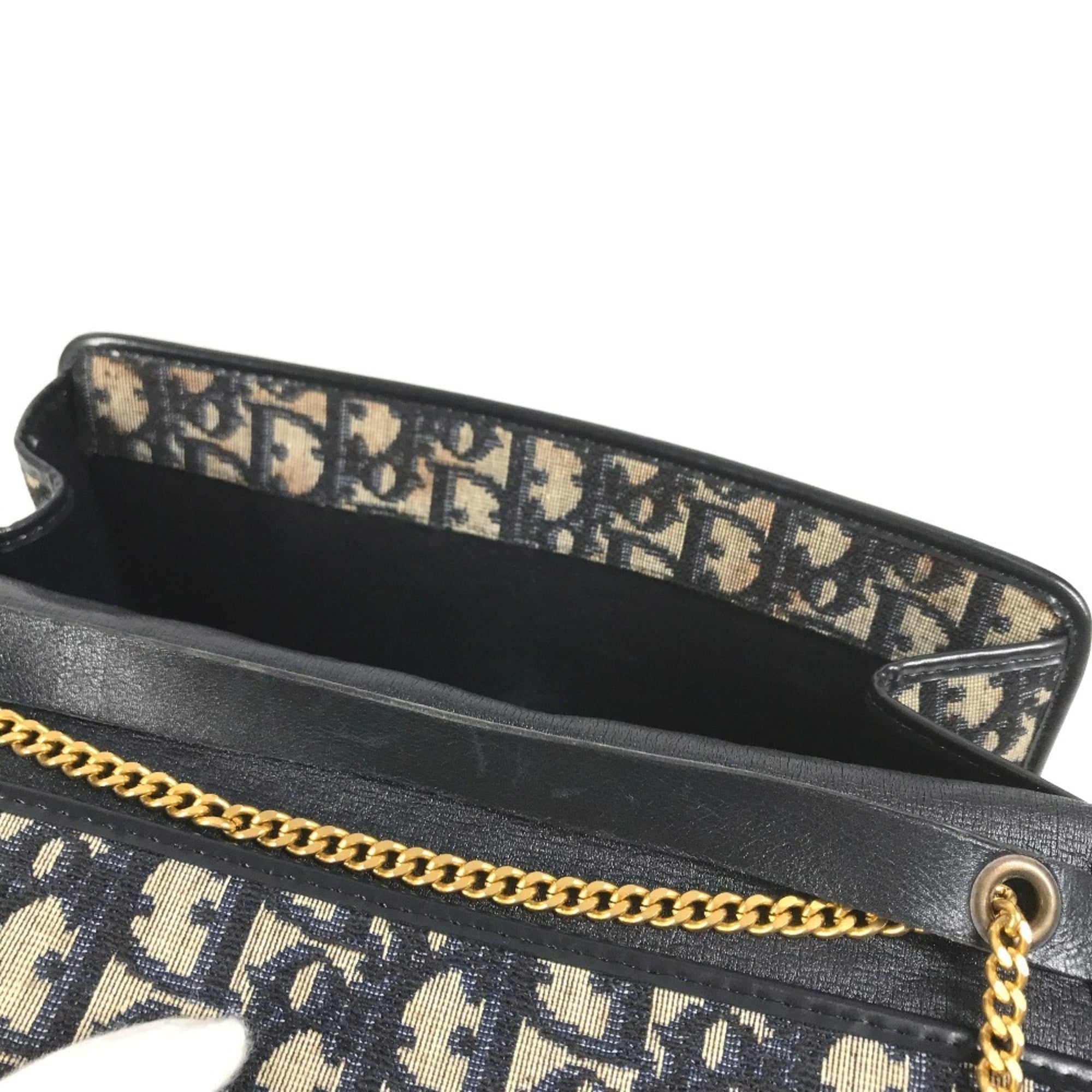 Christian Dior Navy Trotter Clutch Bag Shoulder Bag (Pre-Owned)