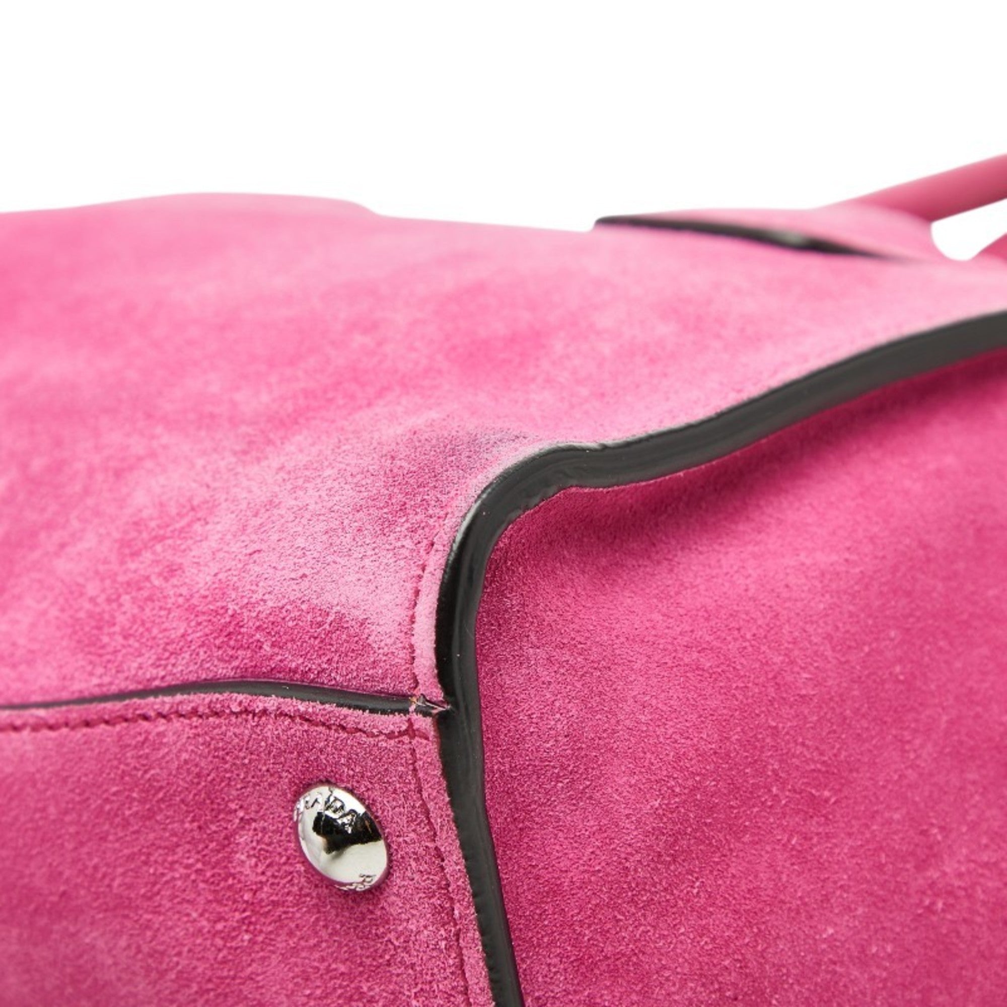 Prada Pink Suede Handbag Shoulder Bag (Pre-Owned)