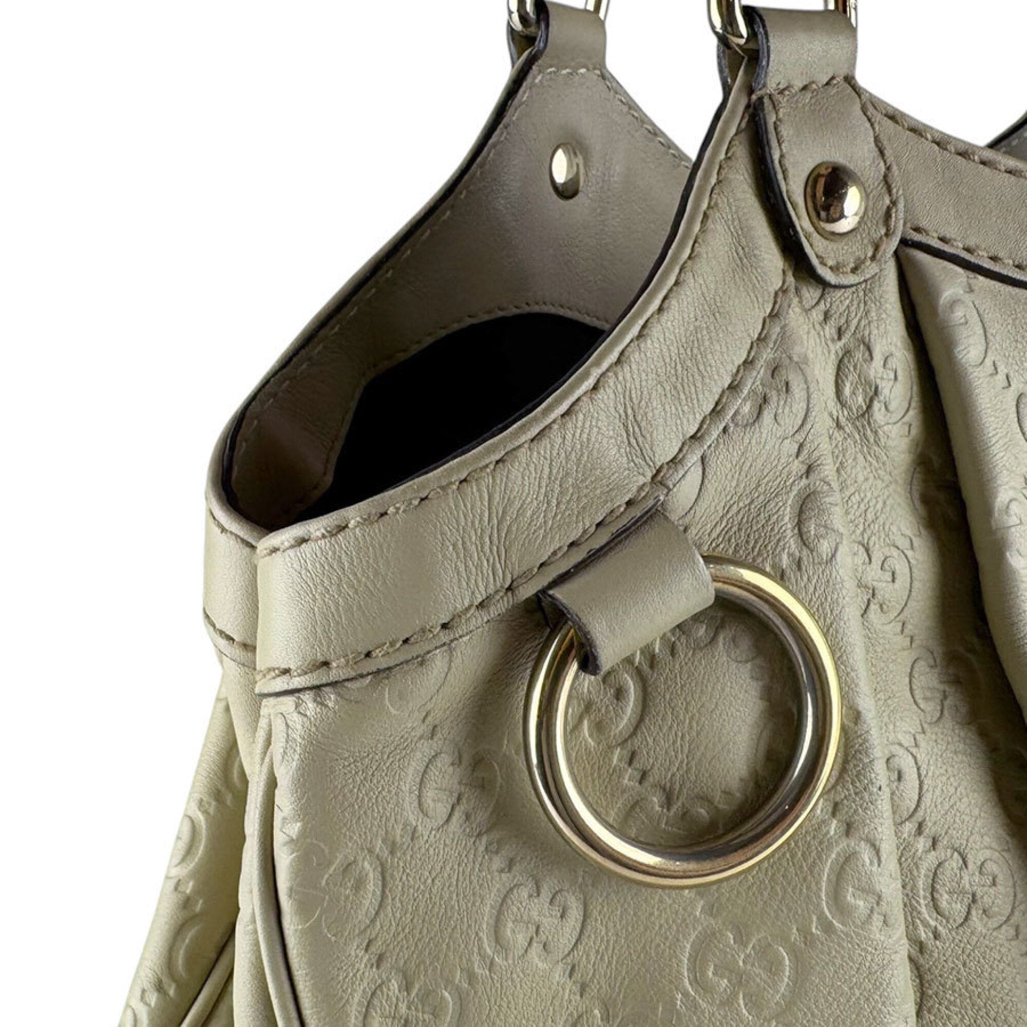 Gucci Light Beige Leather Handbag (Pre-Owned)