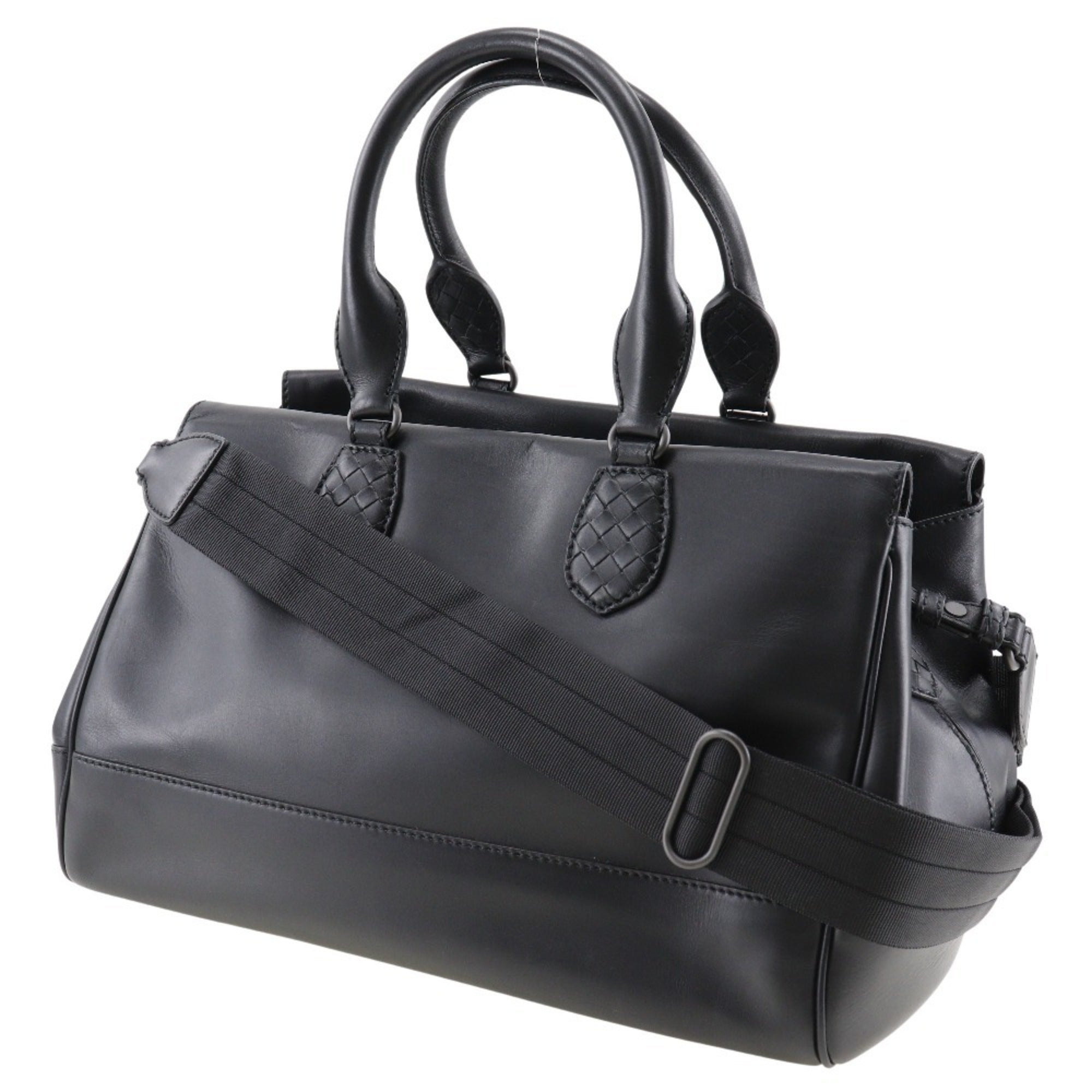 Bottega Veneta Black Leather Handbag (Pre-Owned)