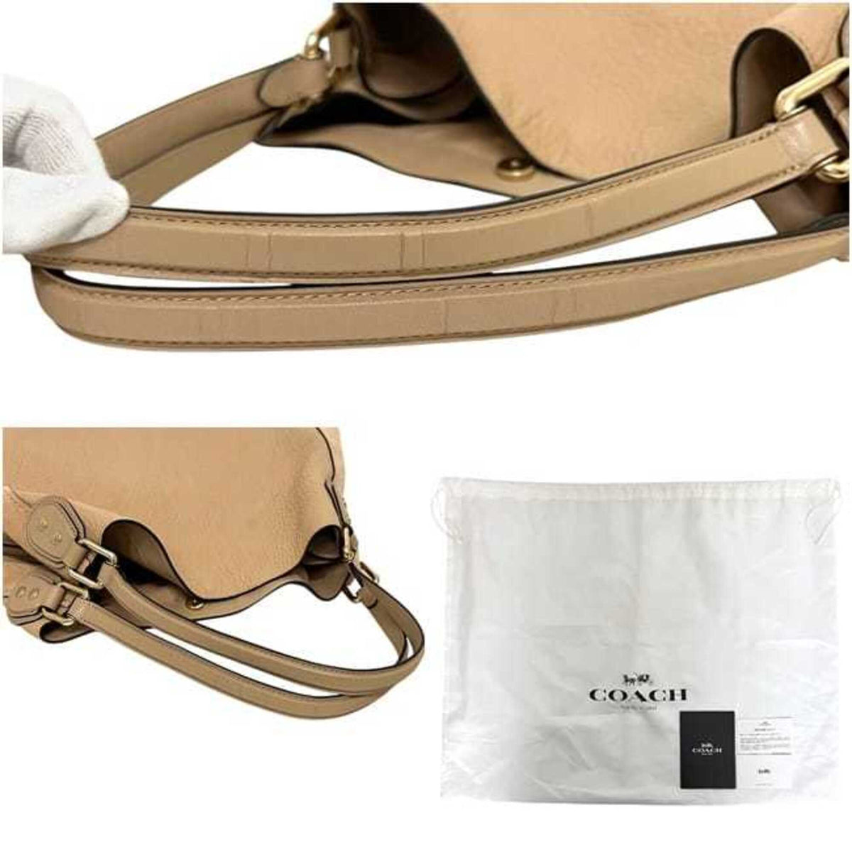 Coach Beige Leather Tote Bag (Pre-Owned)