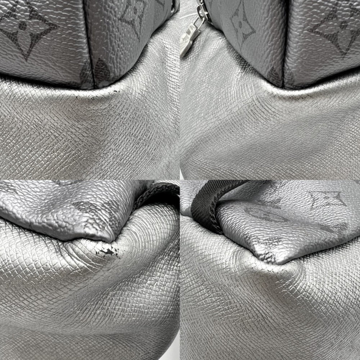 Louis Vuitton Taiga Metallic Gray Monogram Eclipse Backpack (Pre-Owned)