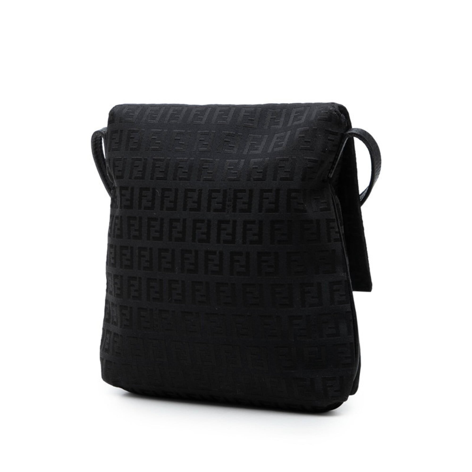 Fendi Black Canvas Leather Shoulder Bag (Pre-Owned)