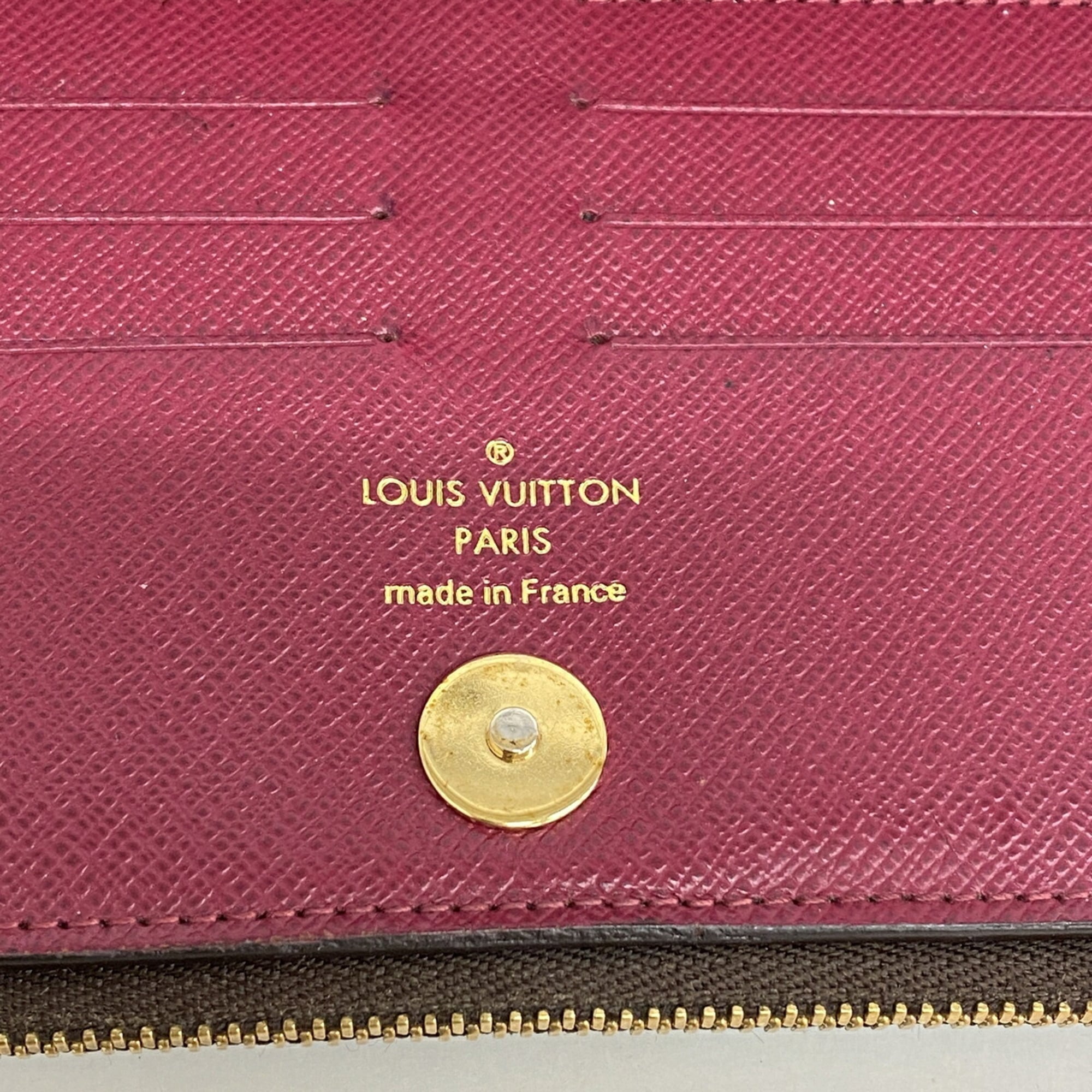 Louis Vuitton Brown Fuchsia Long Wallet (Bi-Fold) (Pre-Owned)