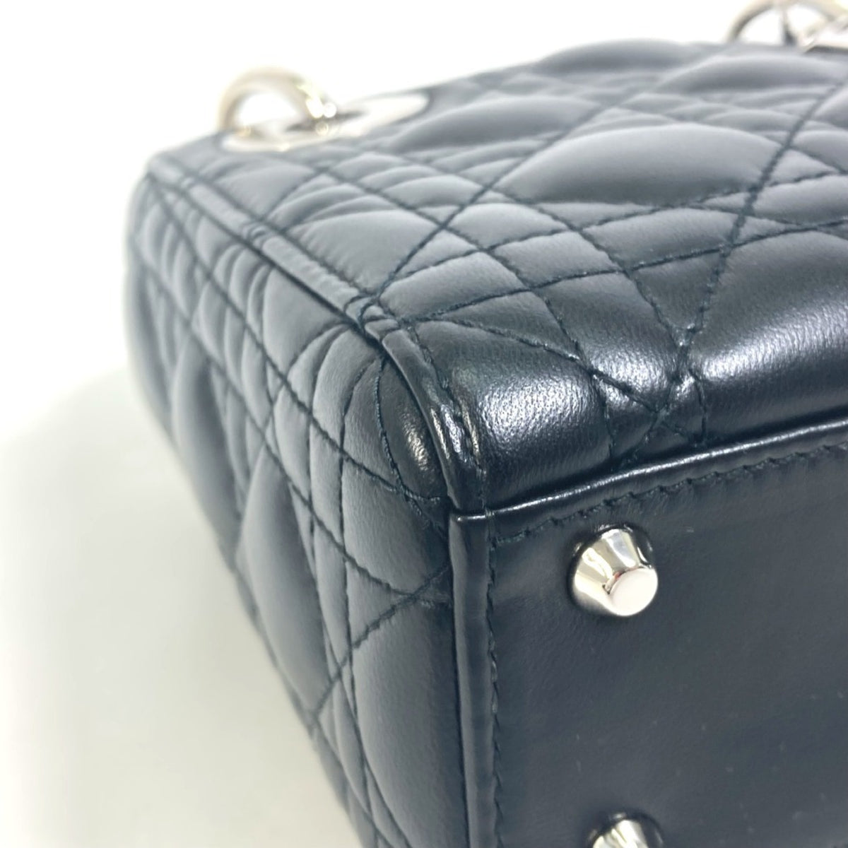 Christian Dior Lady Dior Black Leather Shoulder Bag (Pre-Owned)
