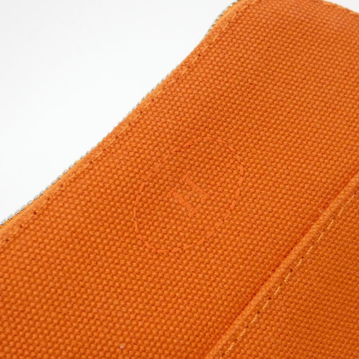 Hermes Feu Orange Canvas Handbag Pouch (Pre-Owned)