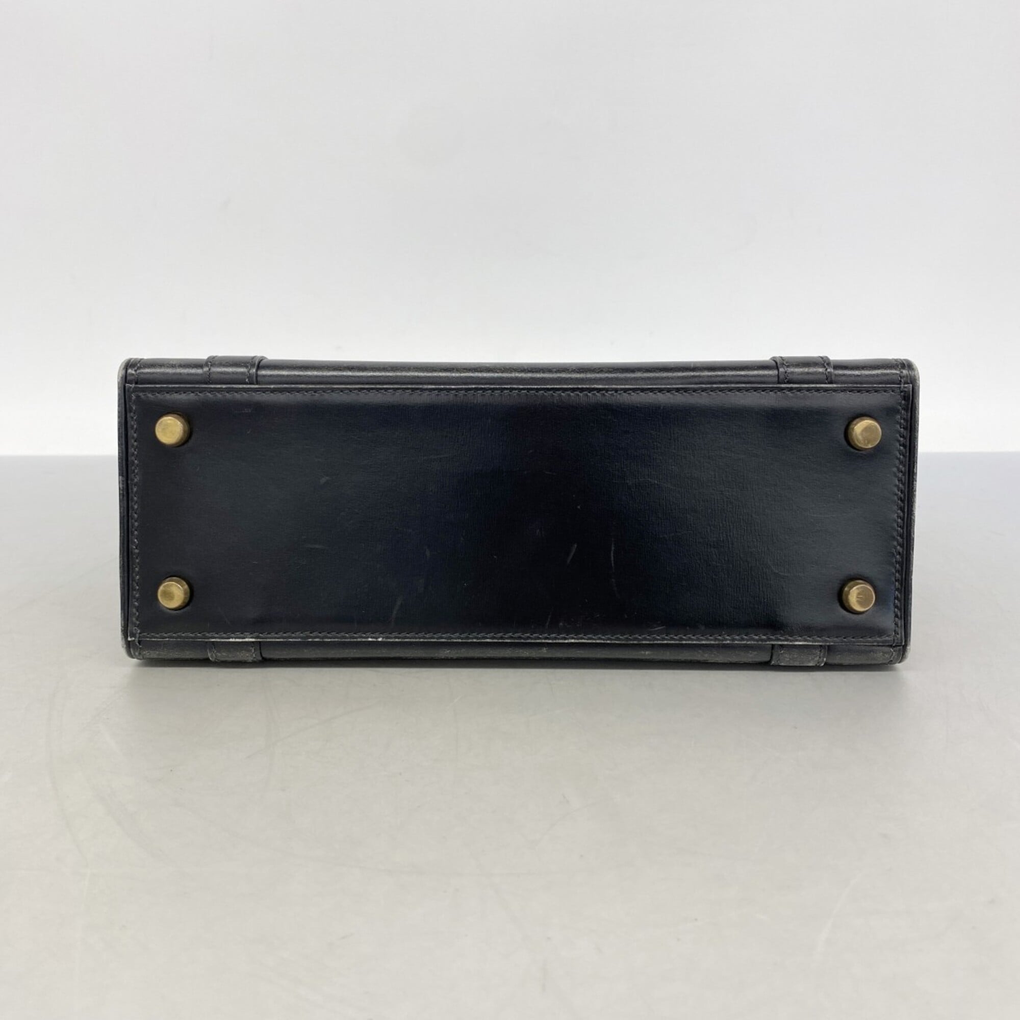 Hermes Black Box Calf Leather Handbag (Pre-Owned)
