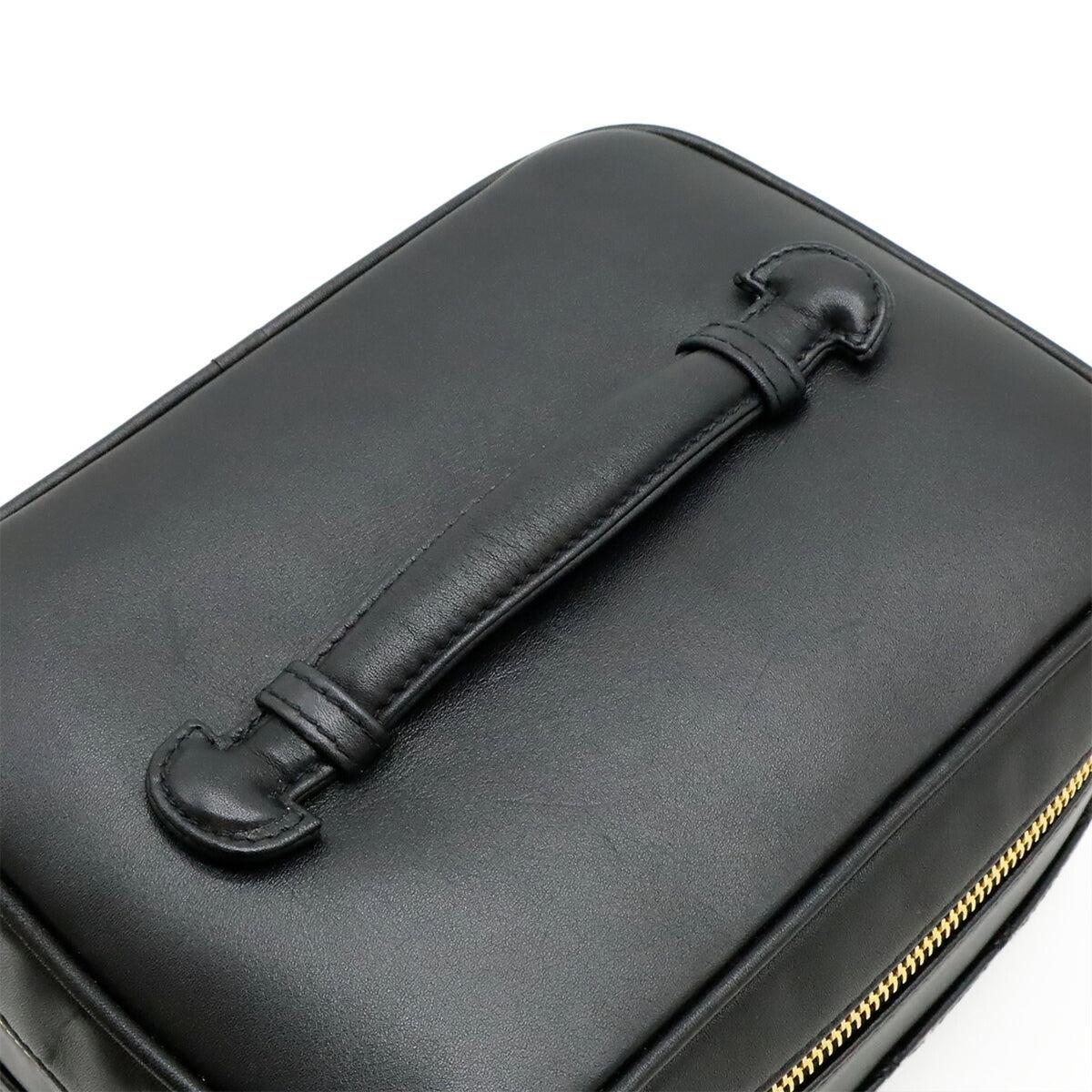 Chanel Black Leather Handbag Pouch Vanity Bag (Pre-Owned)