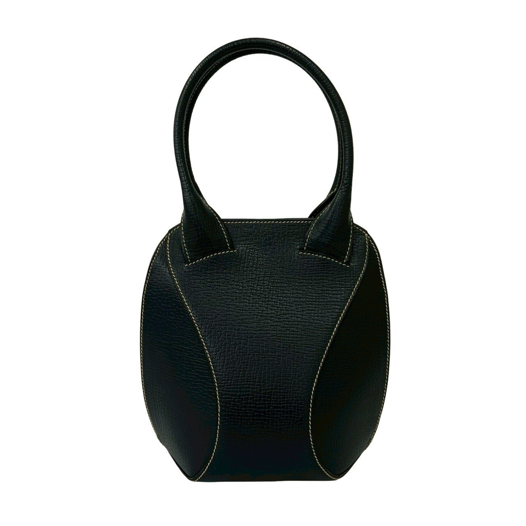Loewe Navy Leather Boston Bag Handbag Tote Bag (Pre-Owned)