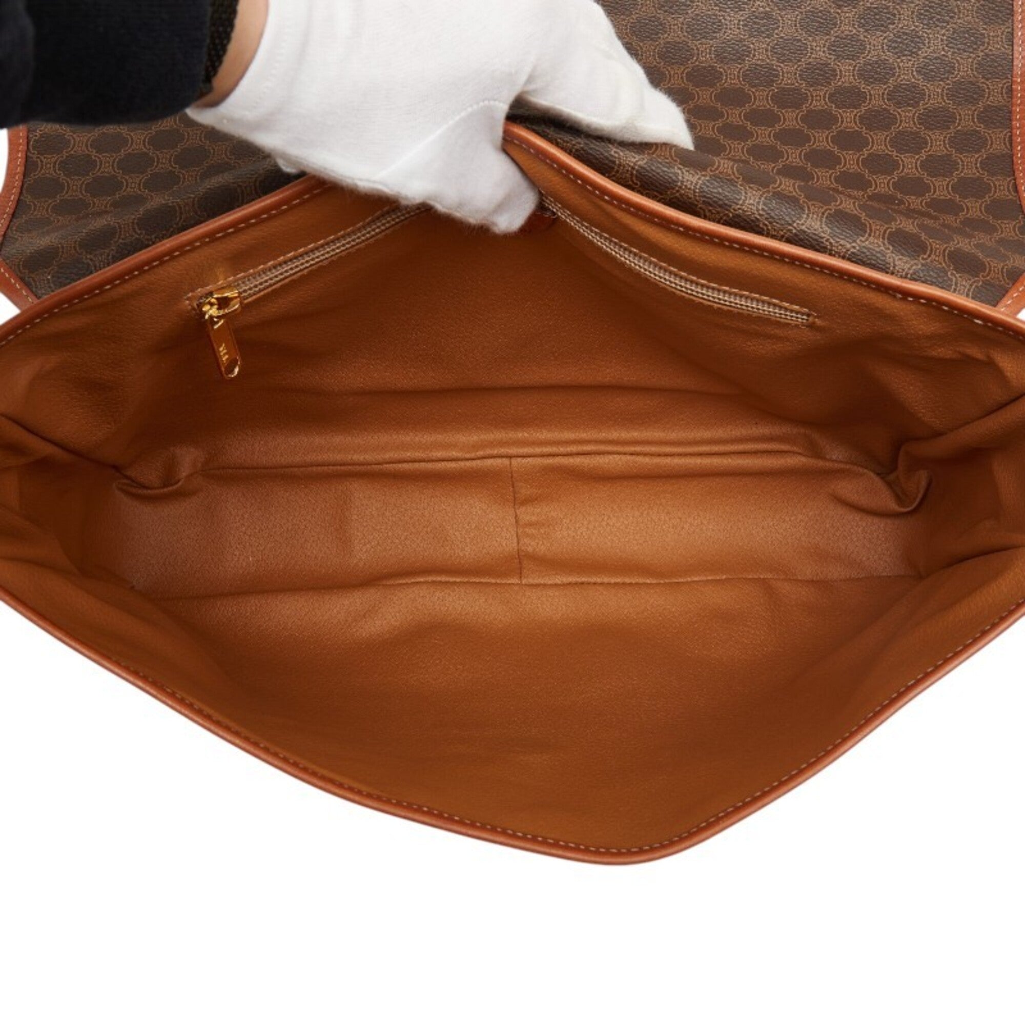 Celine Brown Pvc Leather Handbag Shoulder Bag (Pre-Owned)