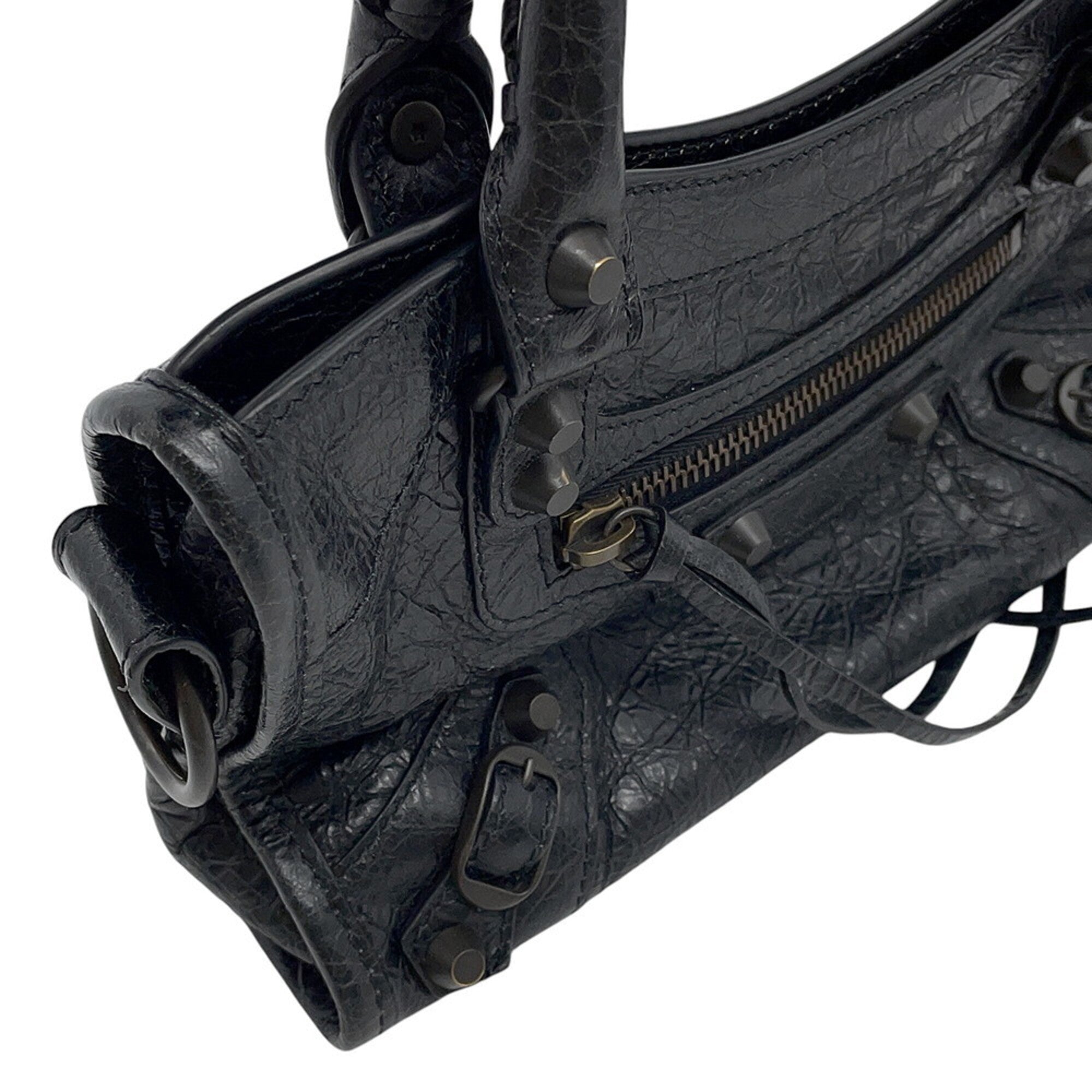 Balenciaga Black Leather Shoulder Bag (Pre-Owned)