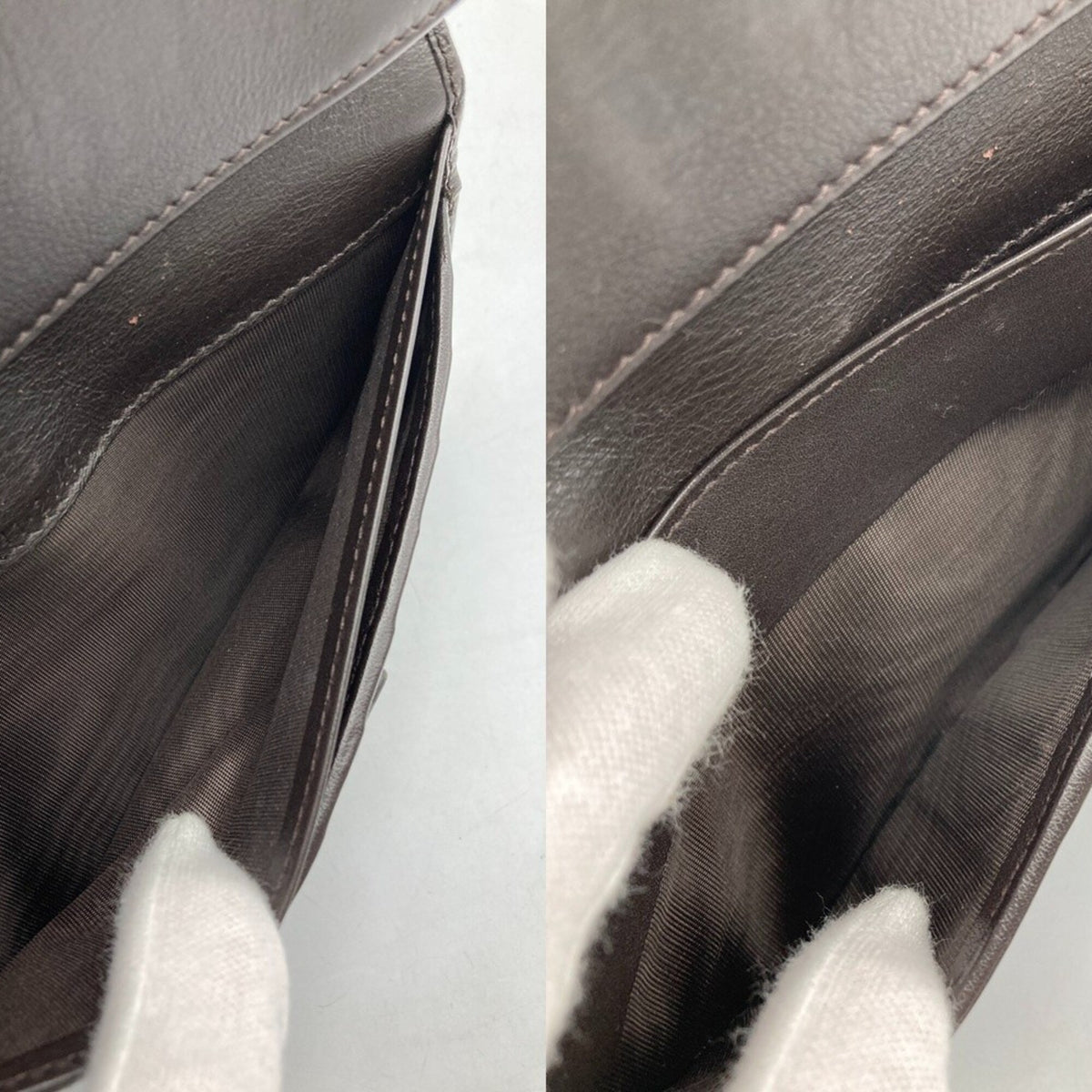 Gucci Dark Brown Leather Long Wallet (Bi-Fold) (Pre-Owned)