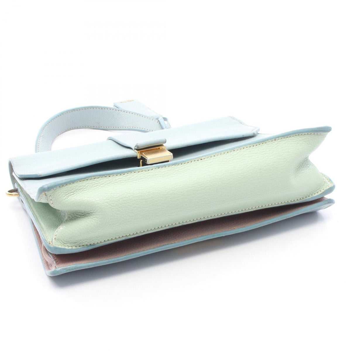 Miu Miu Blue Green Pink Leather Handbag (Pre-Owned)