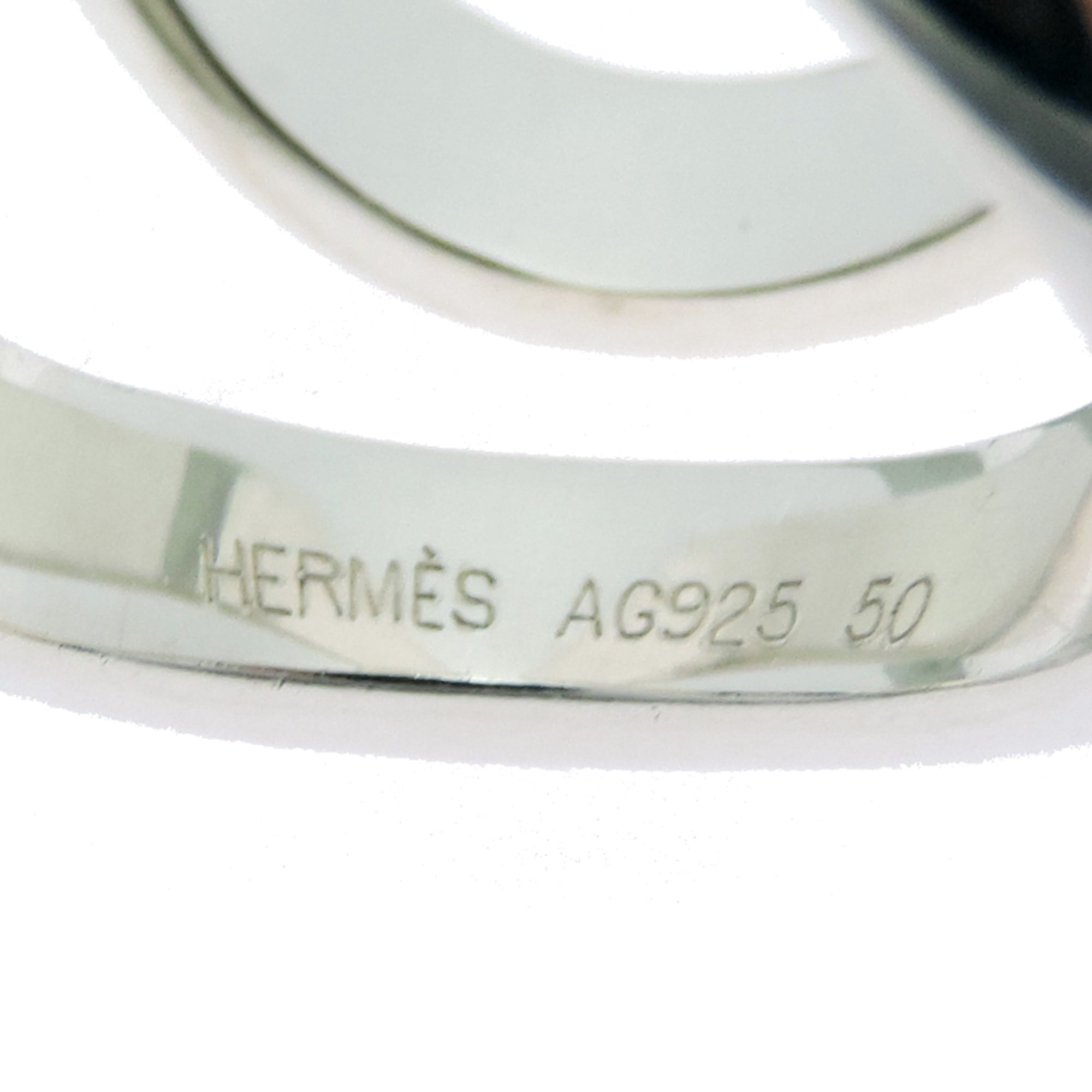 Hermes Silver 925 Band Ring (Pre-Owned)
