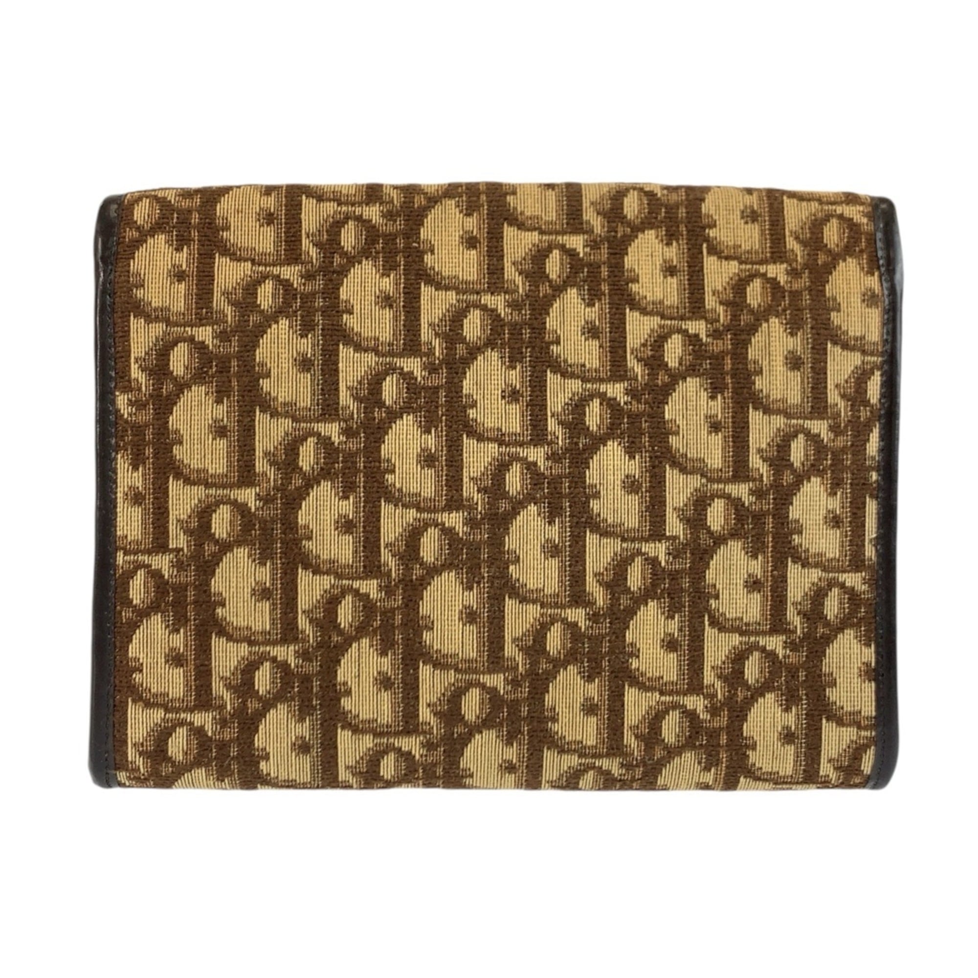 Christian Dior Beige Brown Canvas Clutch Bag Handbag Pouch (Pre-Owned)