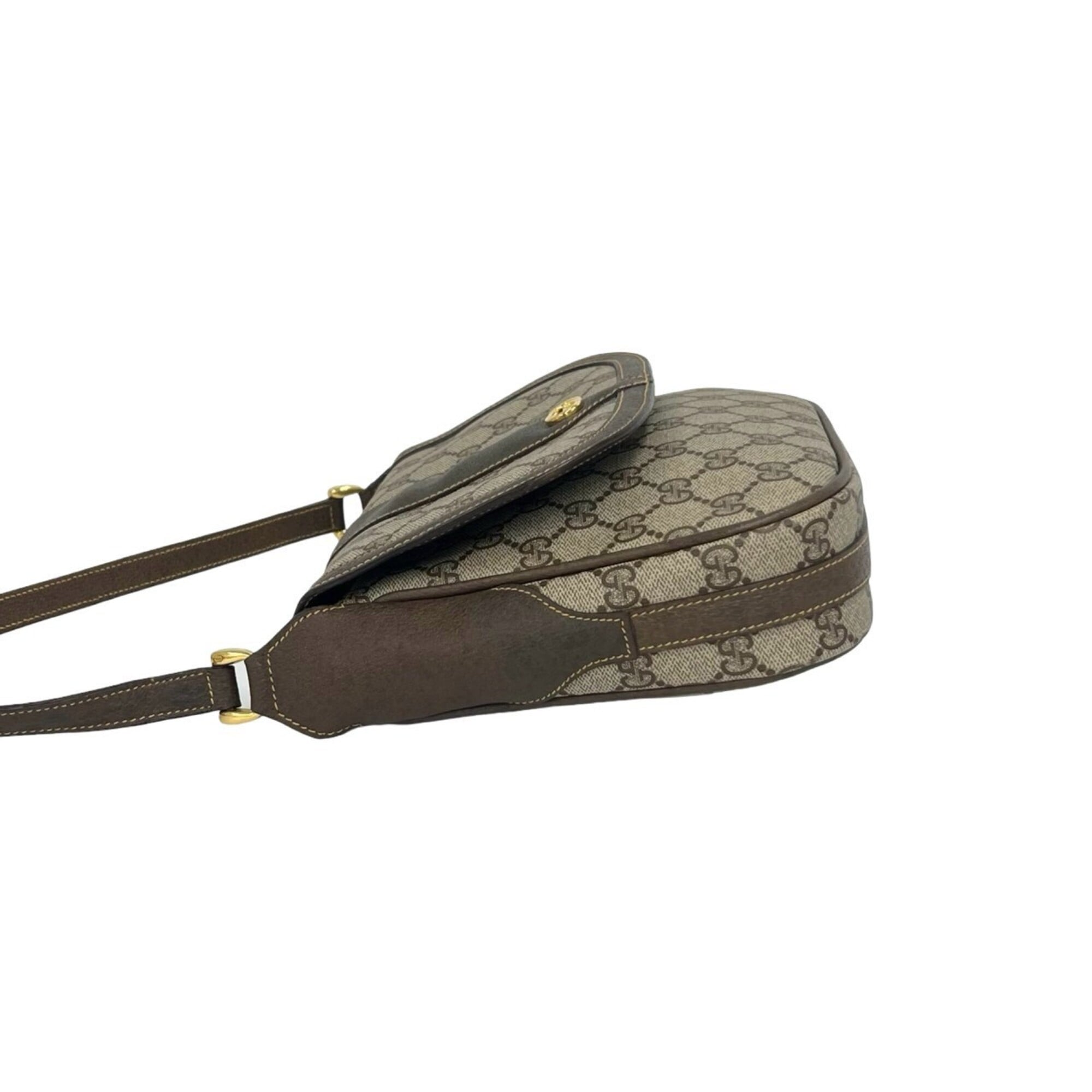 Gucci Brown Leather Pvc Pochette Shoulder Bag (Pre-Owned)