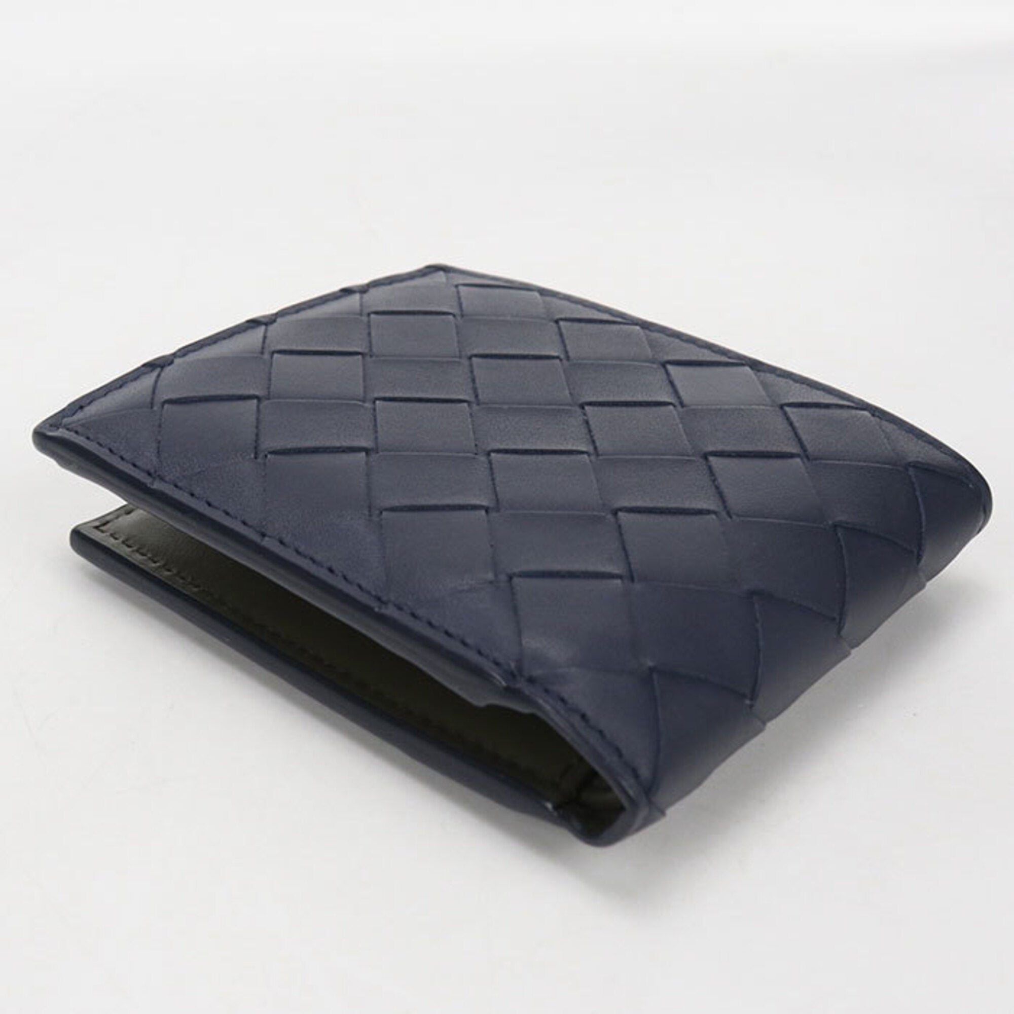 Bottega Veneta Navy Leather Wallet (Bi-Fold) (Pre-Owned)
