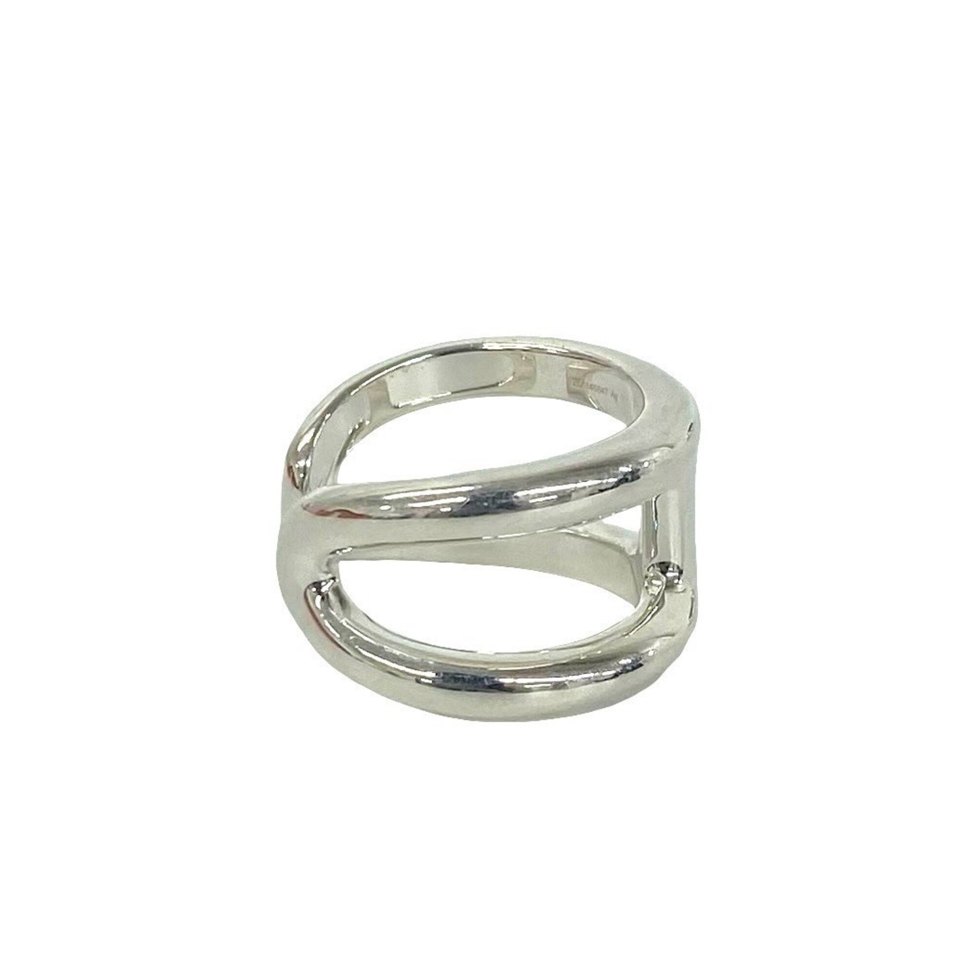 Hermes Silver Silver 925 Band Ring (Pre-Owned)