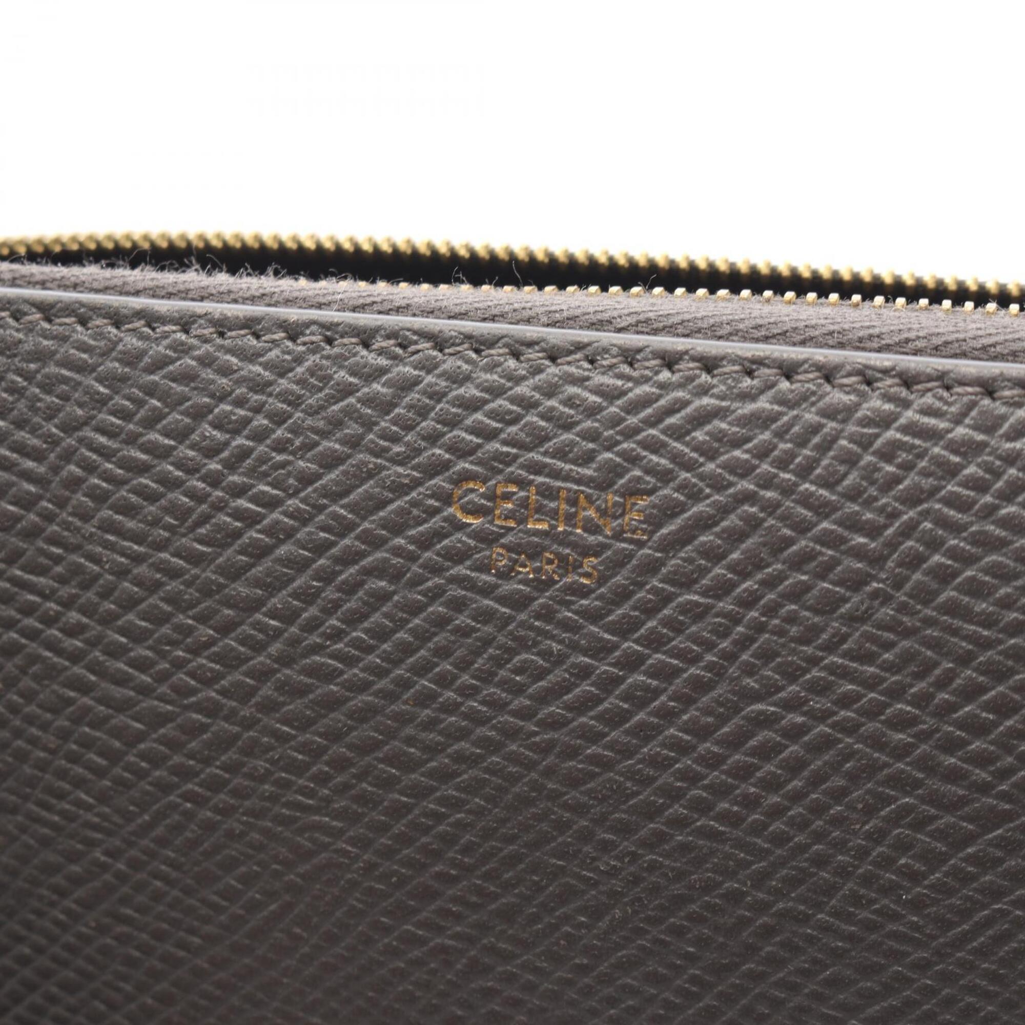 Celine Gray Leather Long Wallet (Bi-Fold) (Pre-Owned)