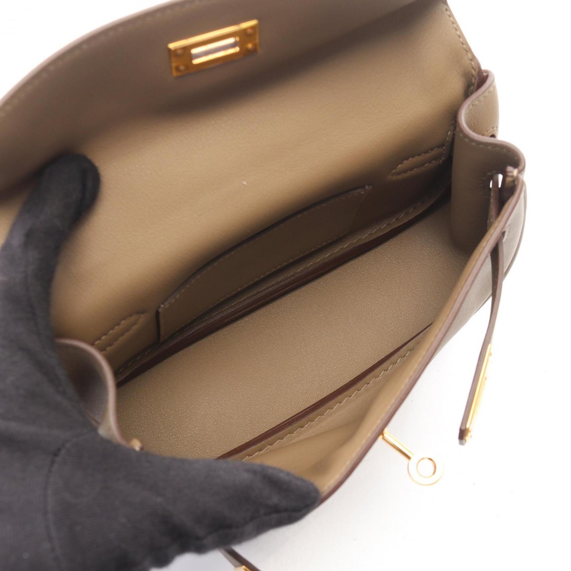 Hermes Beige Swift Leather Handbag Shoulder Bag (Pre-Owned)