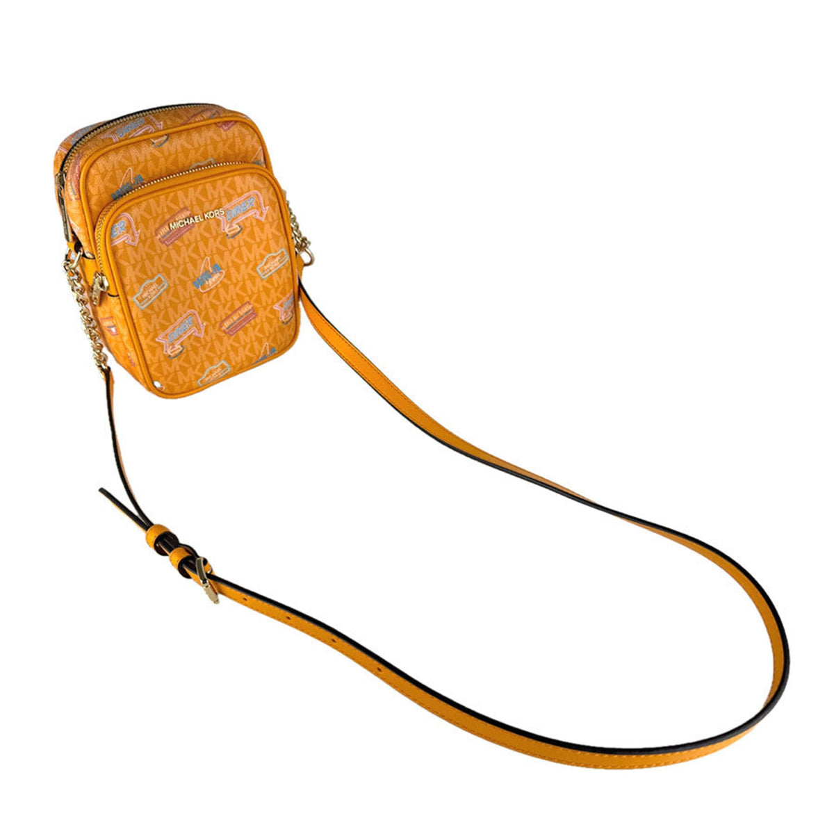 Michael Kors Multi-Color Orange Pvc Leather Shoulder Bag (Pre-Owned)