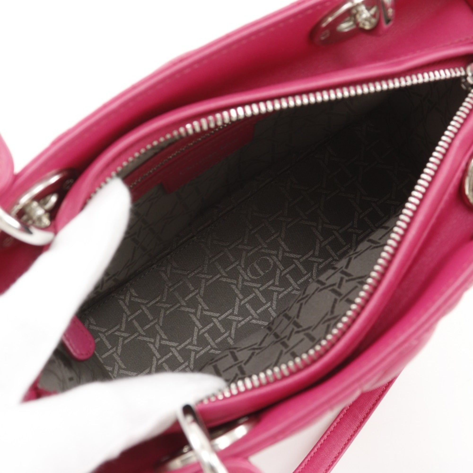 Christian Dior Lady Dior Pink Leather Handbag (Pre-Owned)