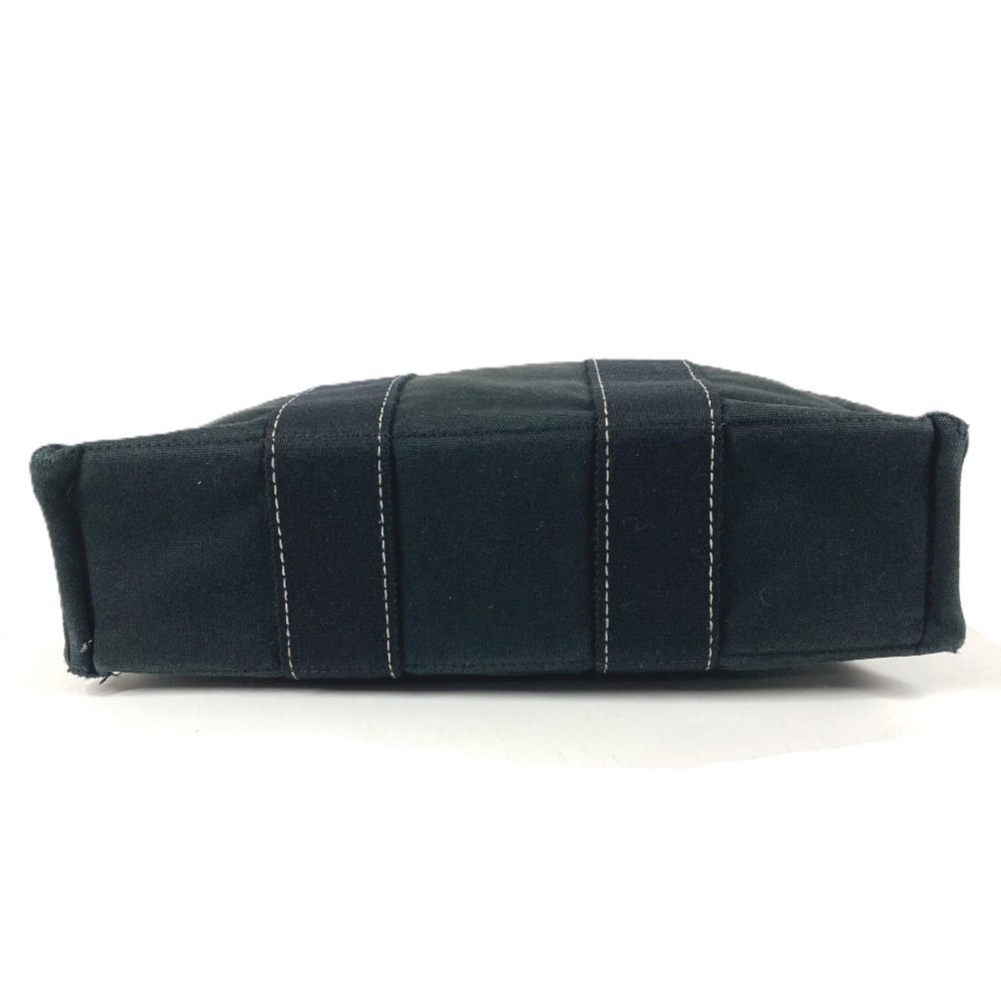 Hermes Deauville Black Canvas Handbag Tote Bag (Pre-Owned)