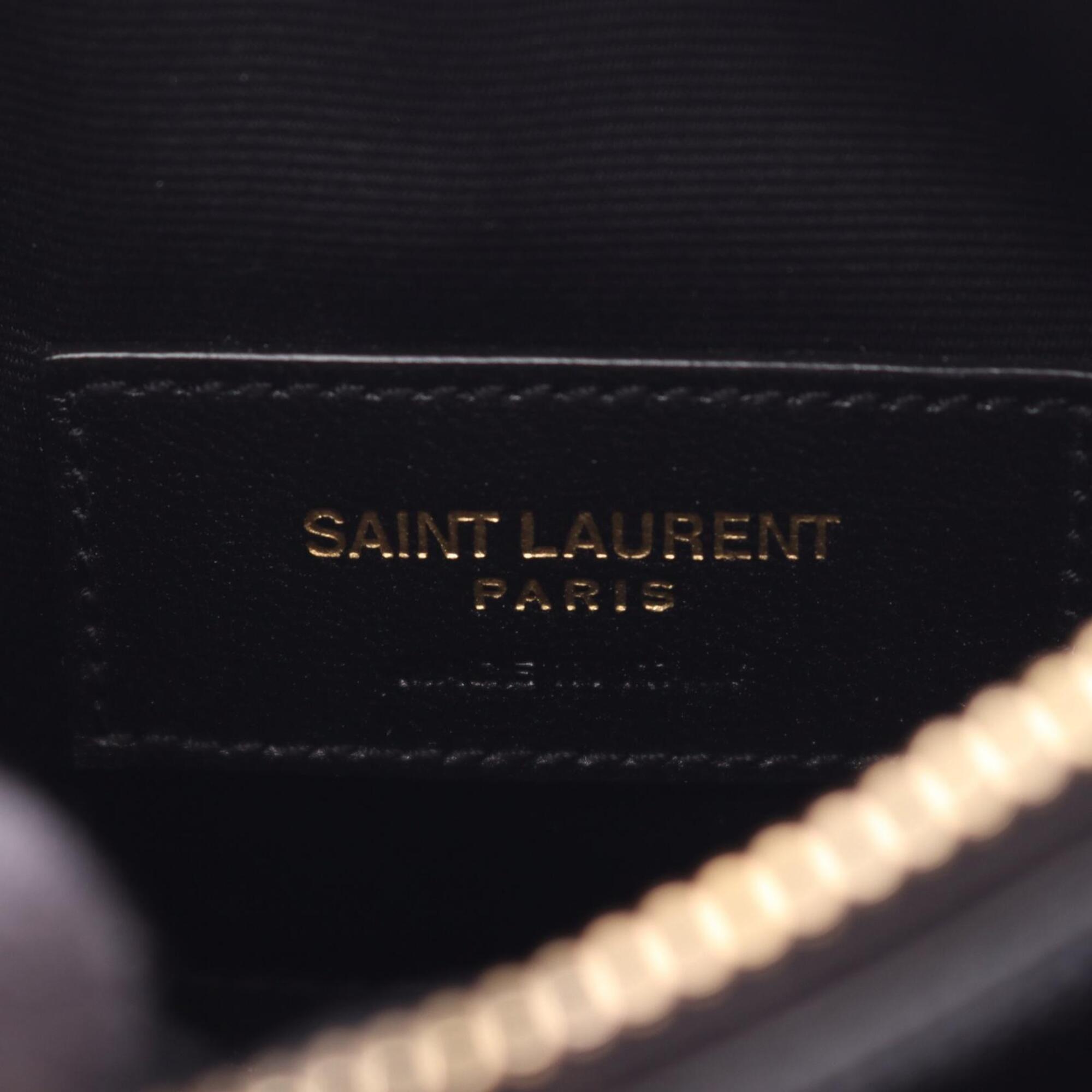 Saint Laurent Black Leather Handbag Pouch (Pre-Owned)