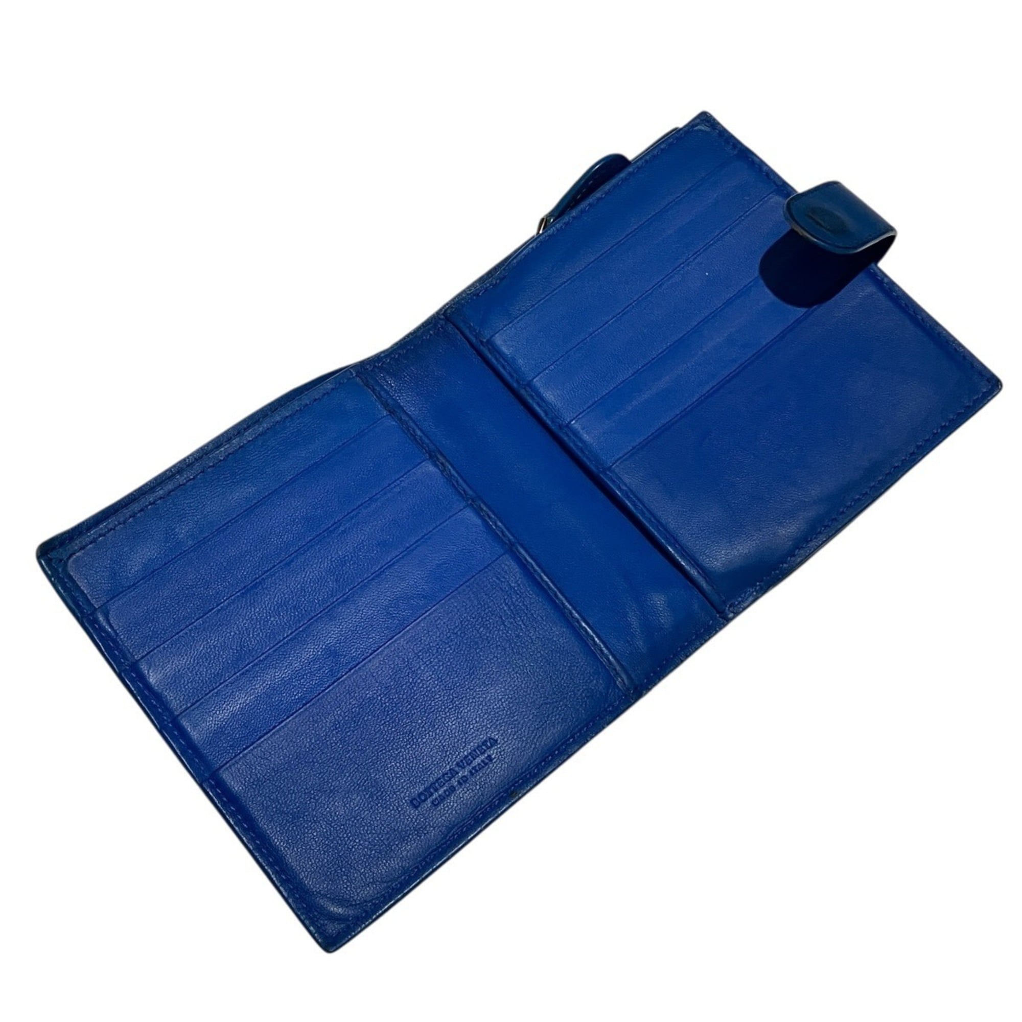 Bottega Veneta Blue Leather Wallet (Bi-Fold) (Pre-Owned)