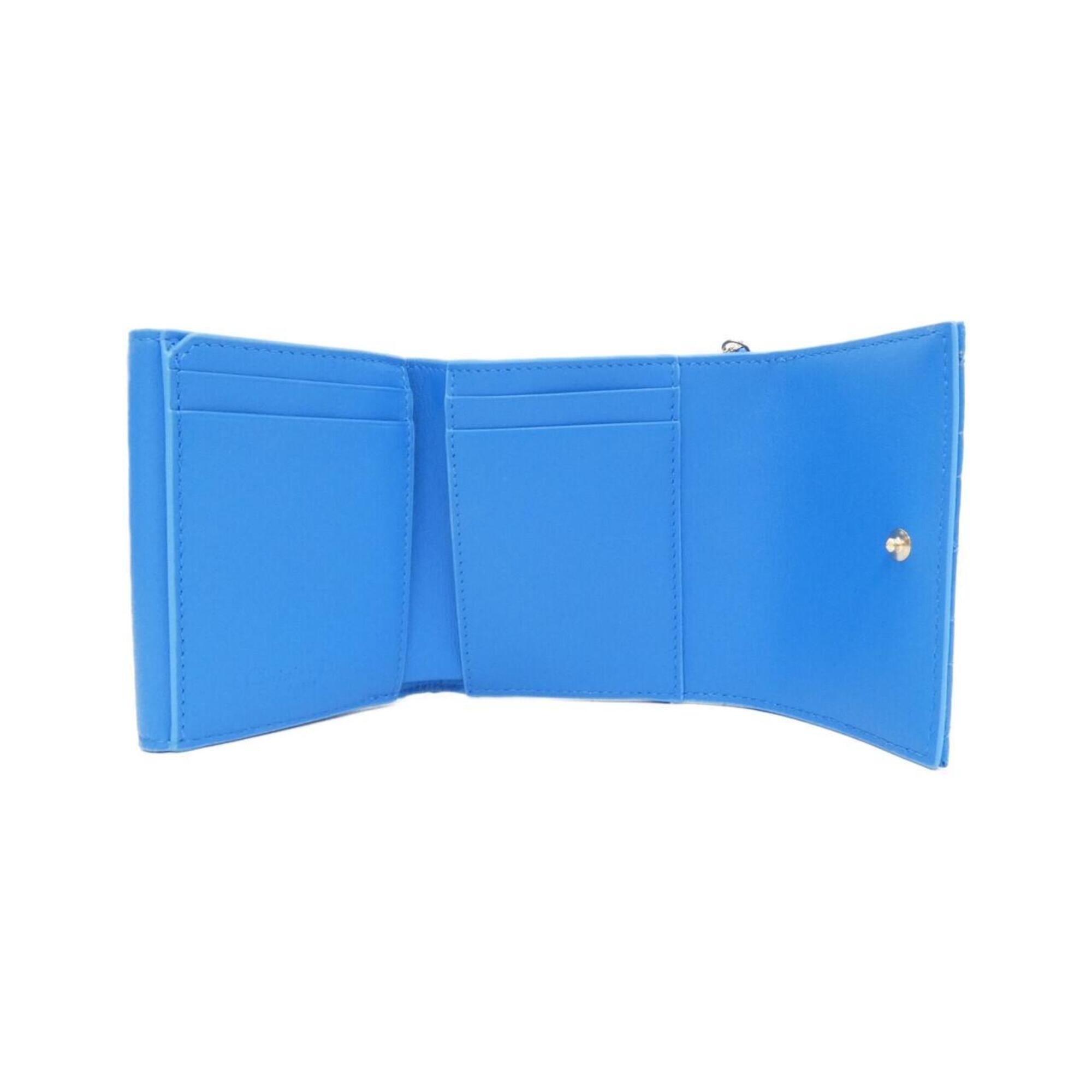 Christian Dior Blue Leather Chain/Shoulder Wallet (Pre-Owned)