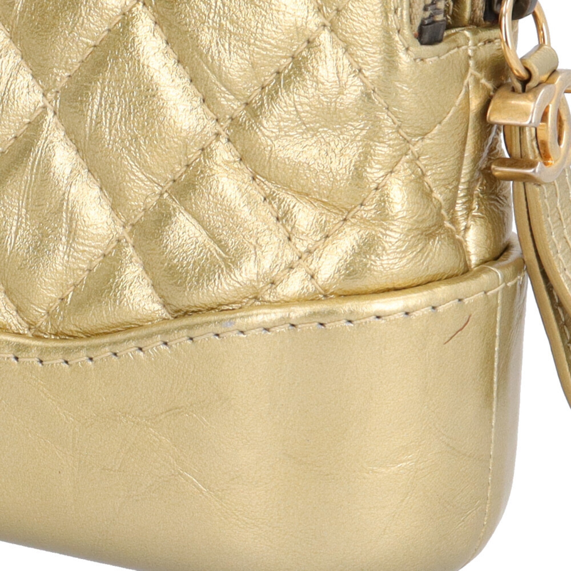 Chanel Gold Leather Chain/Shoulder Wallet (Pre-Owned)