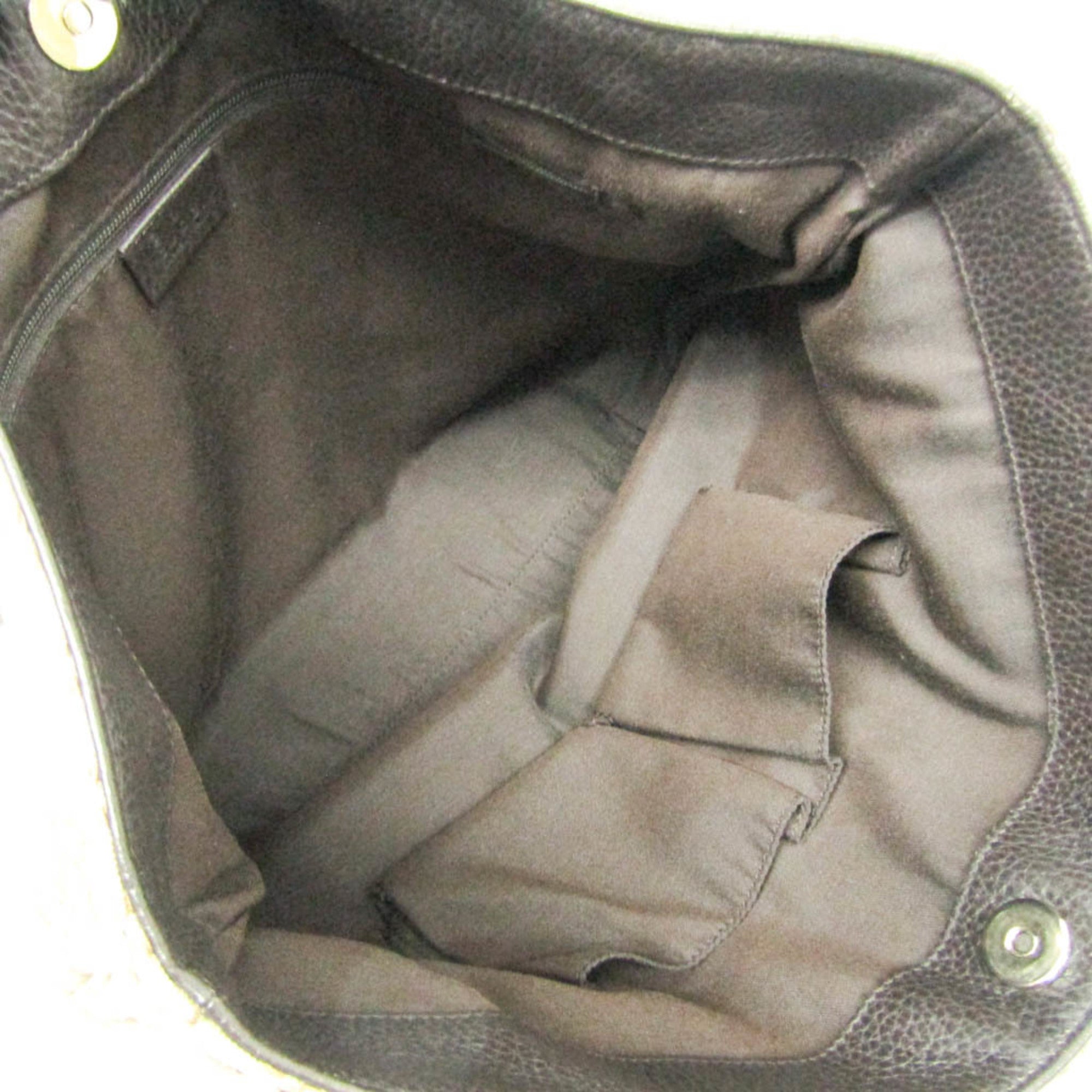 Gucci Diamante Beige Brown Canvas Leather Tote Bag (Pre-Owned)
