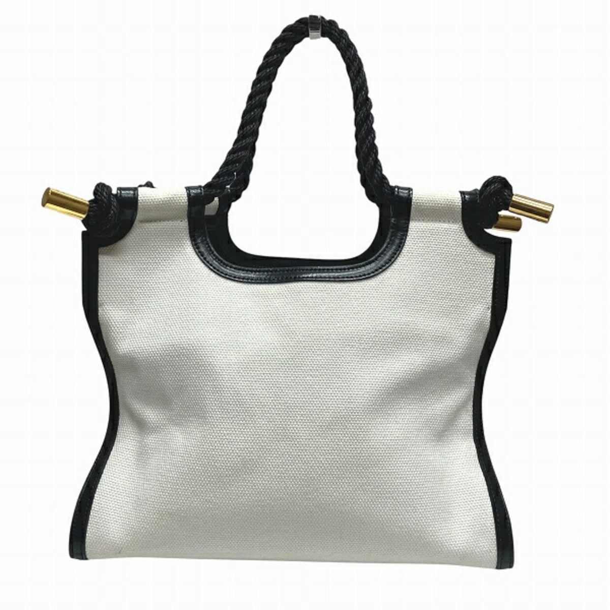 Marni Black White Canvas Handbag Tote Bag (Pre-Owned)