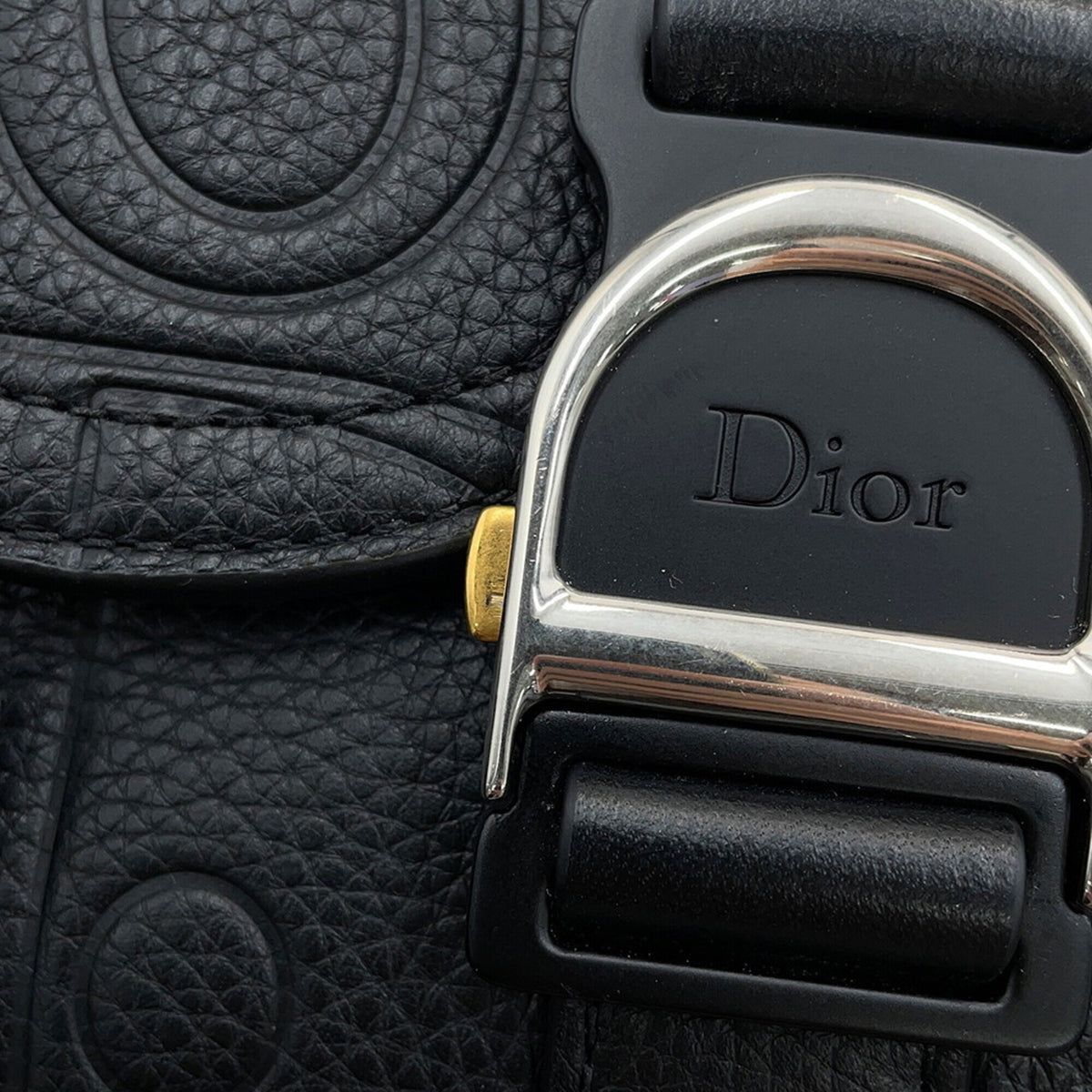 Christian Dior Black Leather Handbag Messenger Bag Shoulder Bag (Pre-Owned)