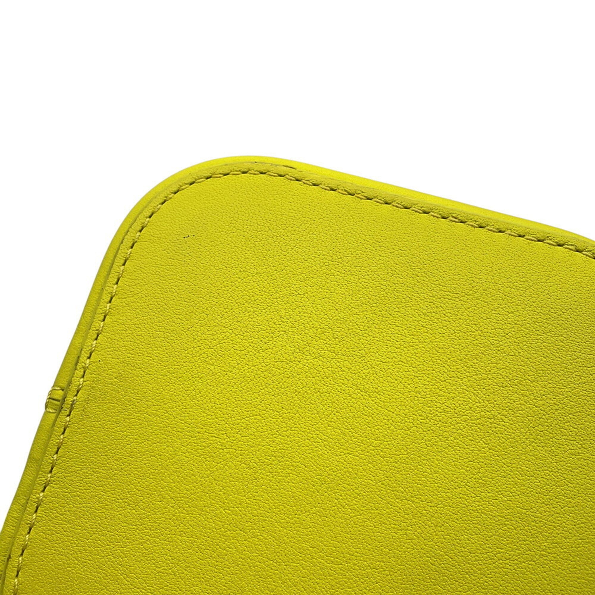 Celine Yellow Leather Handbag Shoulder Bag (Pre-Owned)