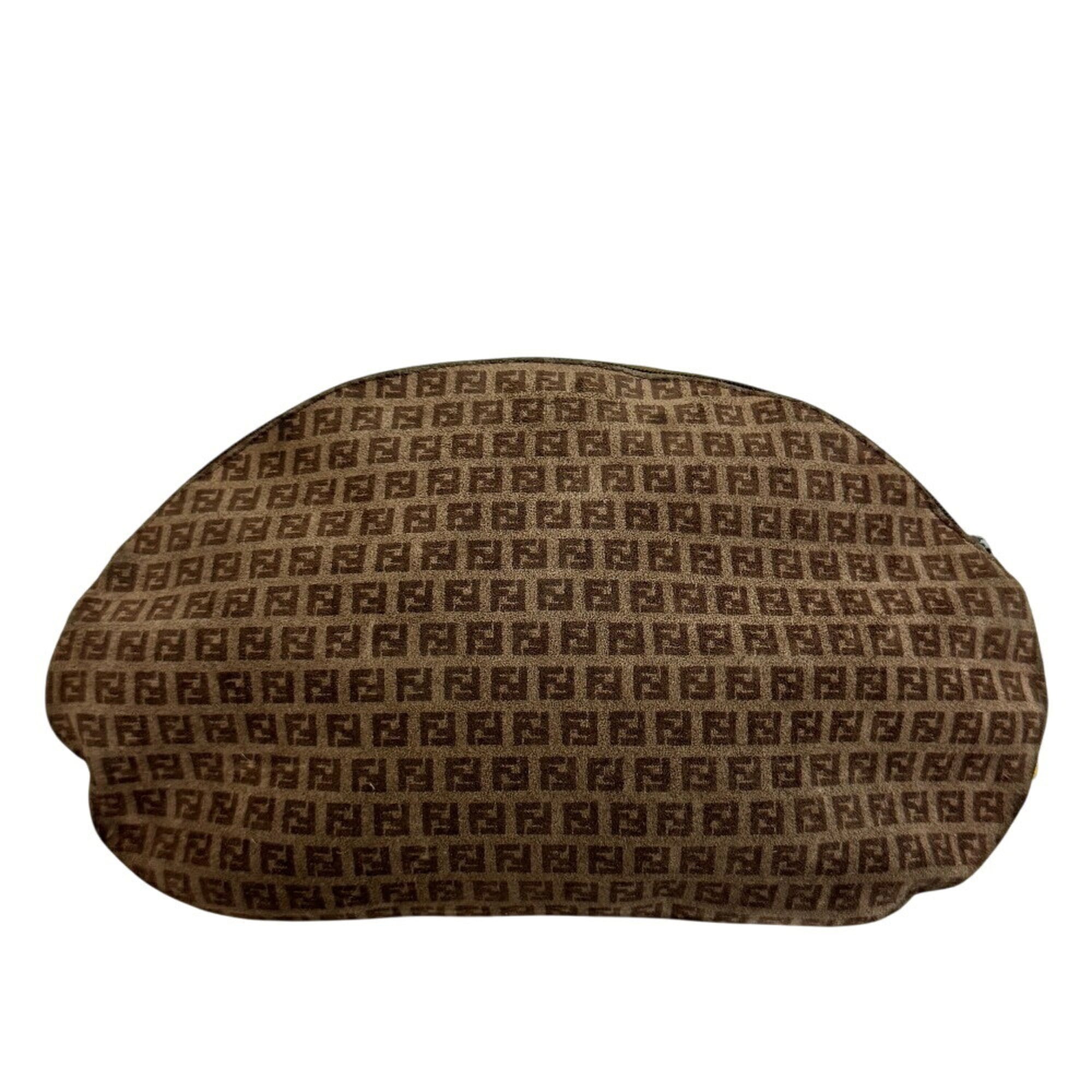 Fendi Brown Suede Clutch Bag Pouch (Pre-Owned)