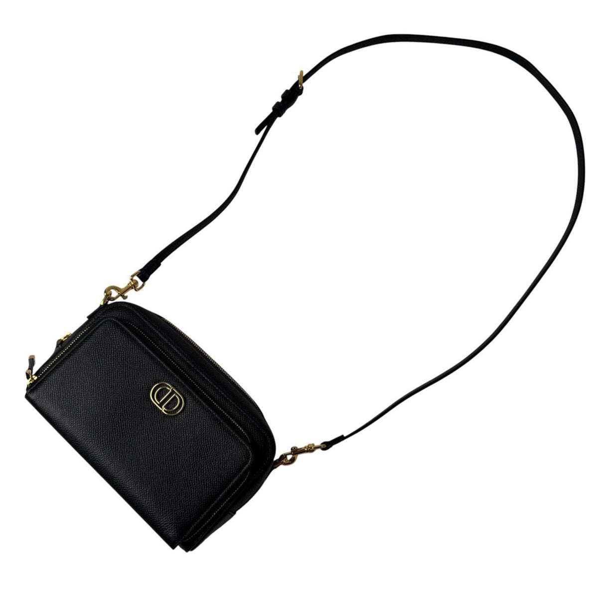 Christian Dior Black Leather Pouch Shoulder Bag (Pre-Owned)