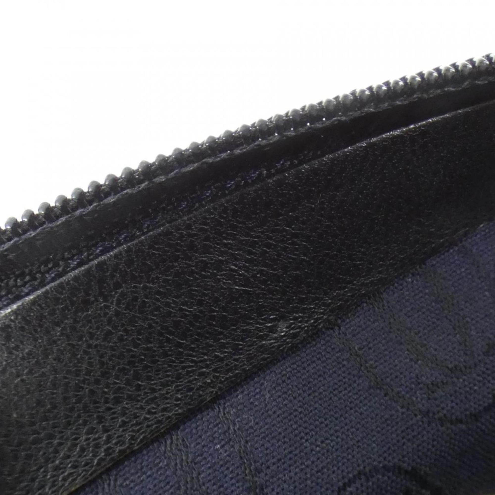 Cartier Navy Leather Shoulder Bag (Pre-Owned)