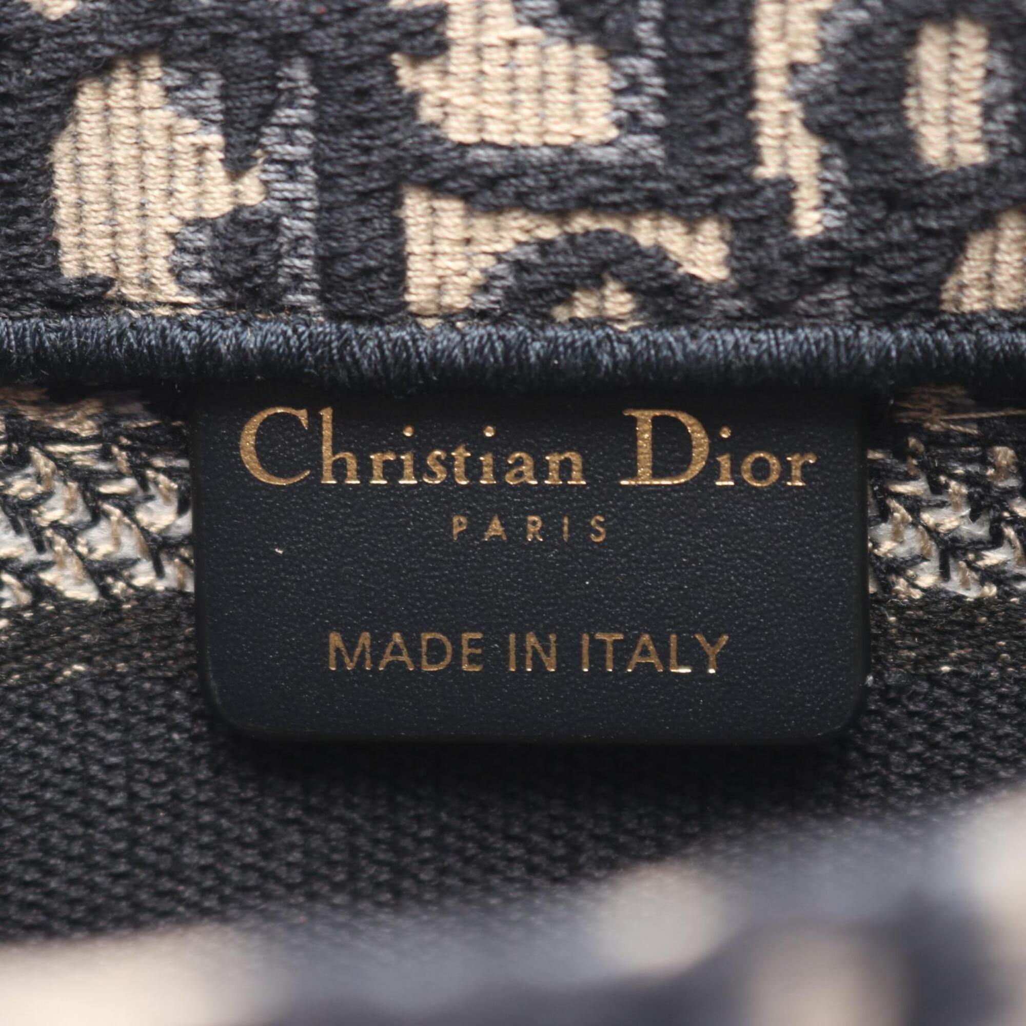 Christian Dior Beige Navy Canvas Handbag Tote Bag (Pre-Owned)