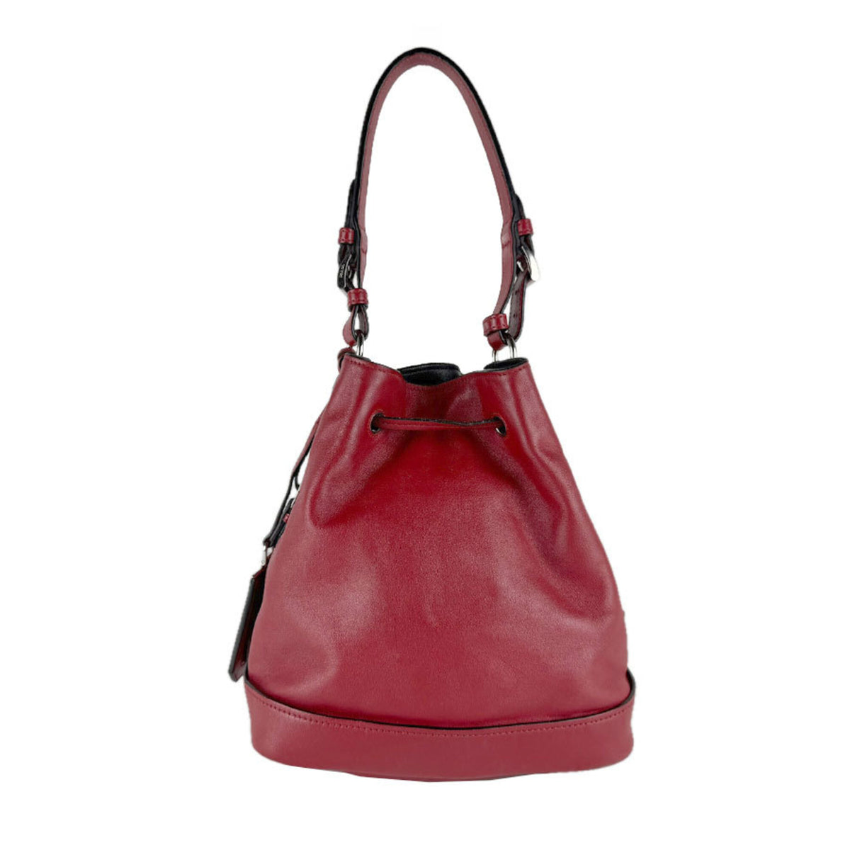 Prada Red Color Leather Shoulder Bag (Pre-Owned)