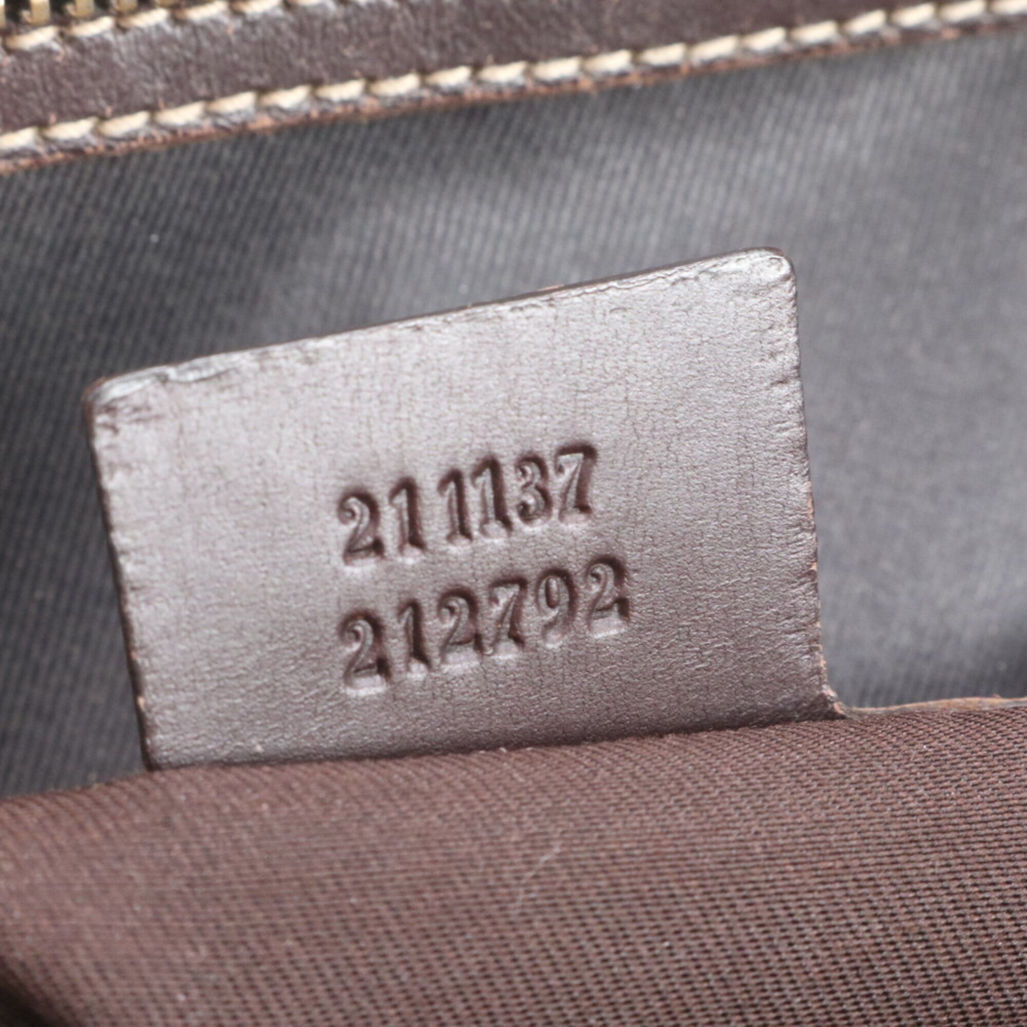 Gucci Brown Leather Coated Canvas Handbag Tote Bag (Pre-Owned)