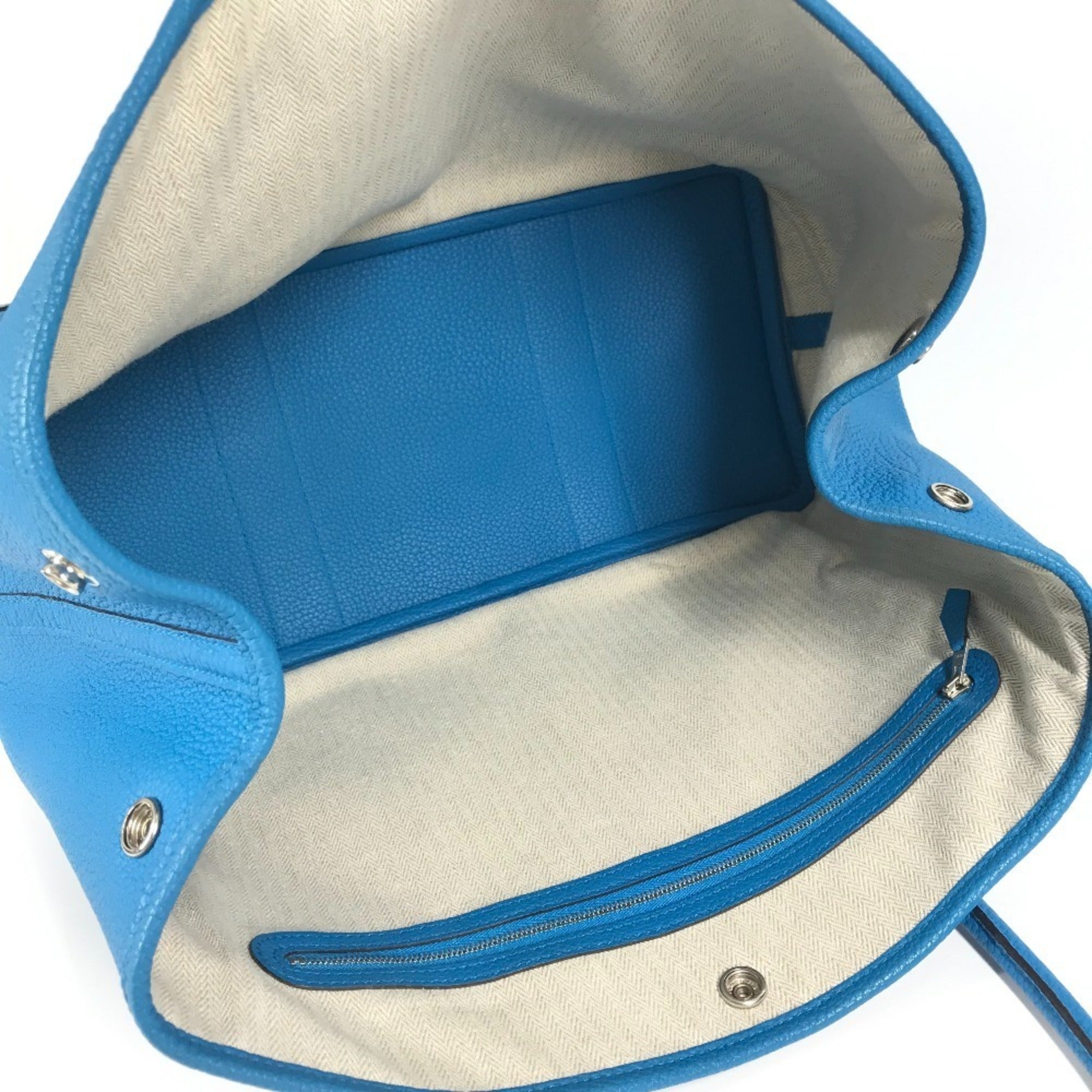 Hermes Bicolor Blue Negonda Leather Handbag Shoulder Bag Tote Bag (Pre-Owned)