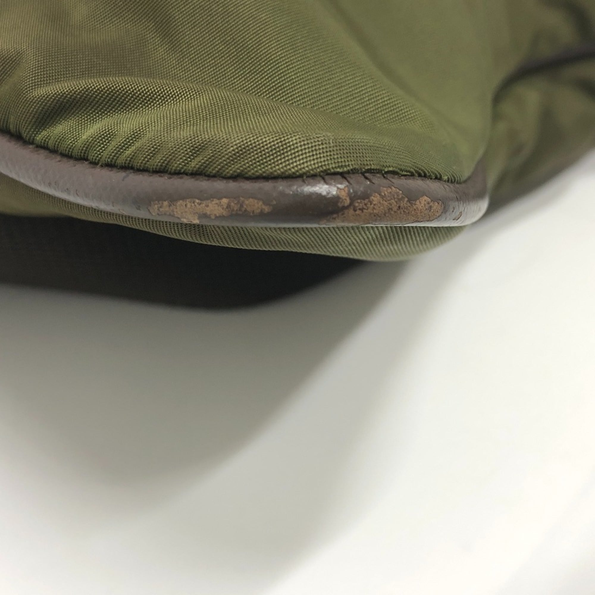 Prada Khaki Nylon Shoulder Bag (Pre-Owned)