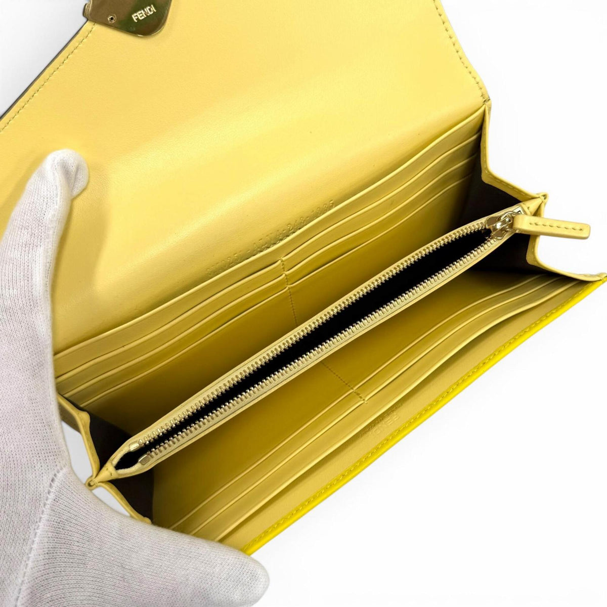 Fendi Yellow Leather Long Wallet (Bi-Fold) (Pre-Owned)