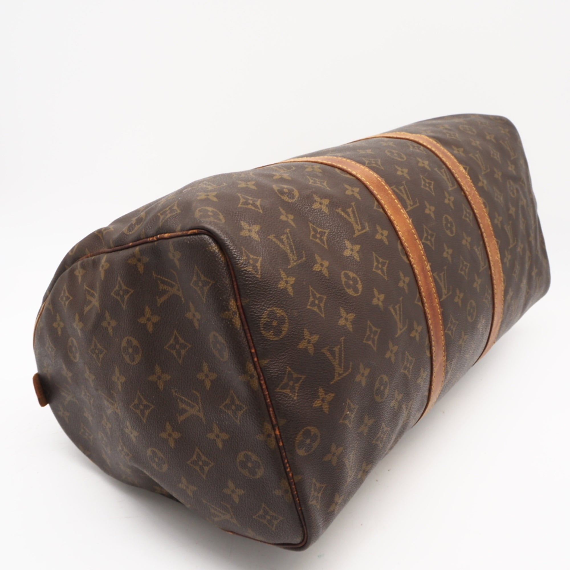 Louis Vuitton Monogram Brown Coated Canvas Leather Boston Bag (Pre-Owned)