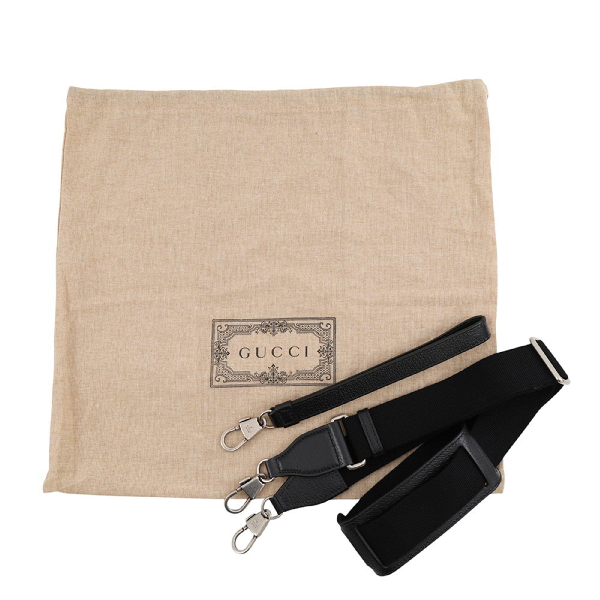 Gucci Black Canvas Handbag Messenger Bag Shoulder Bag (Pre-Owned)