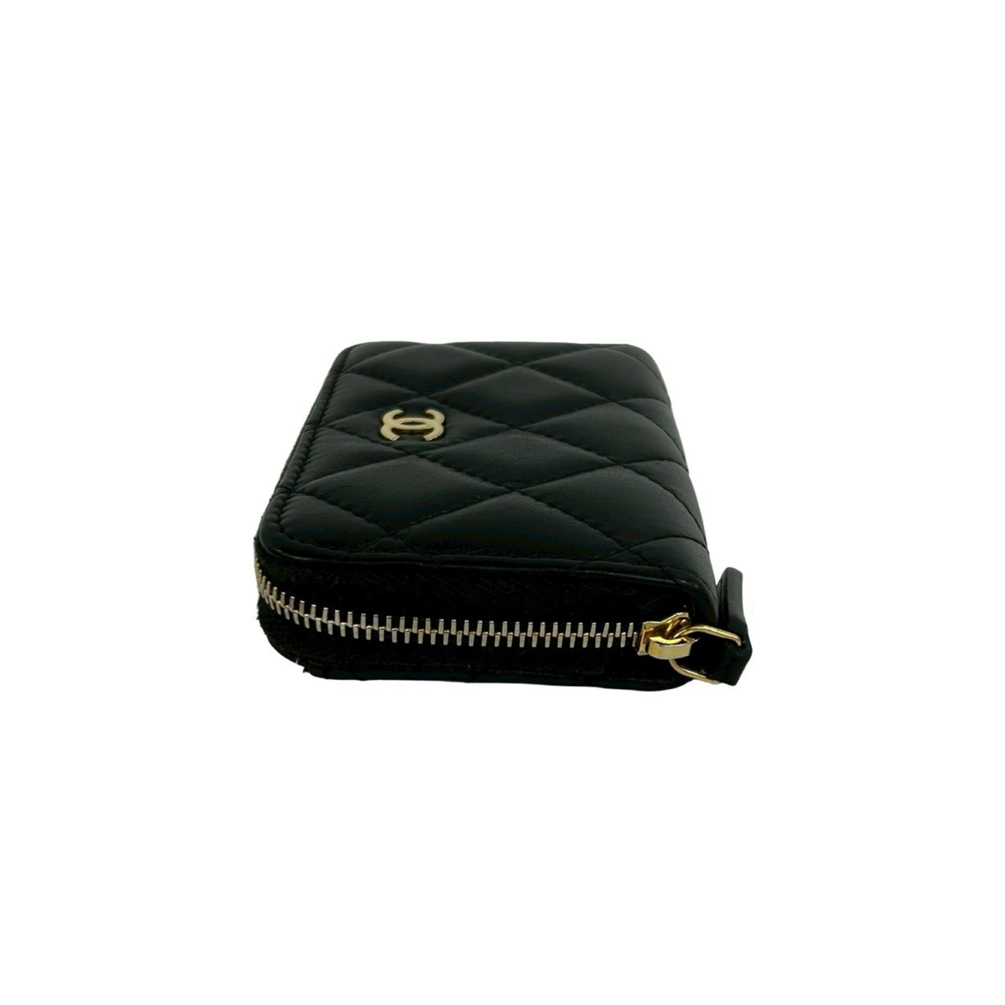Chanel Black Leather Coin Purse/Coin Case (Pre-Owned)