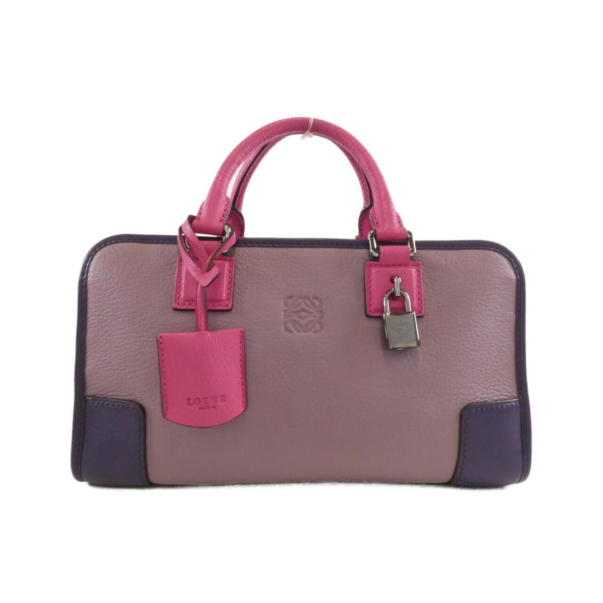 Loewe Pink Purple Leather Handbag (Pre-Owned)